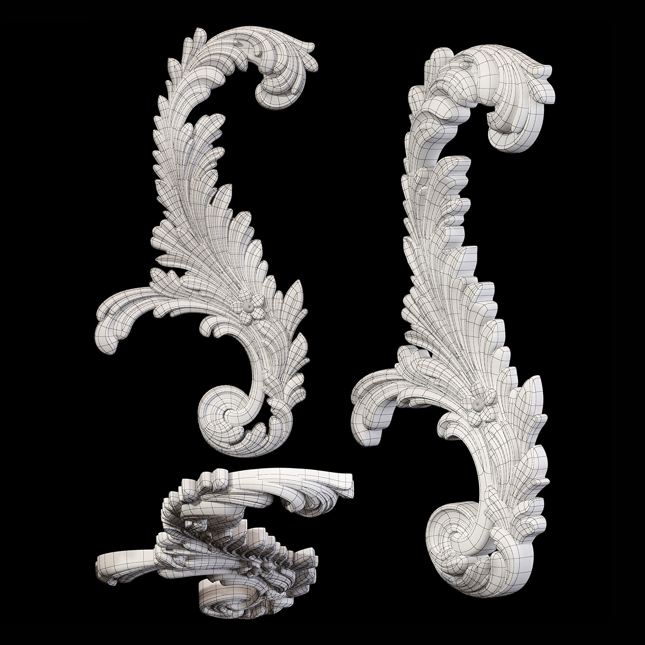Classic carved 075 3D model_5