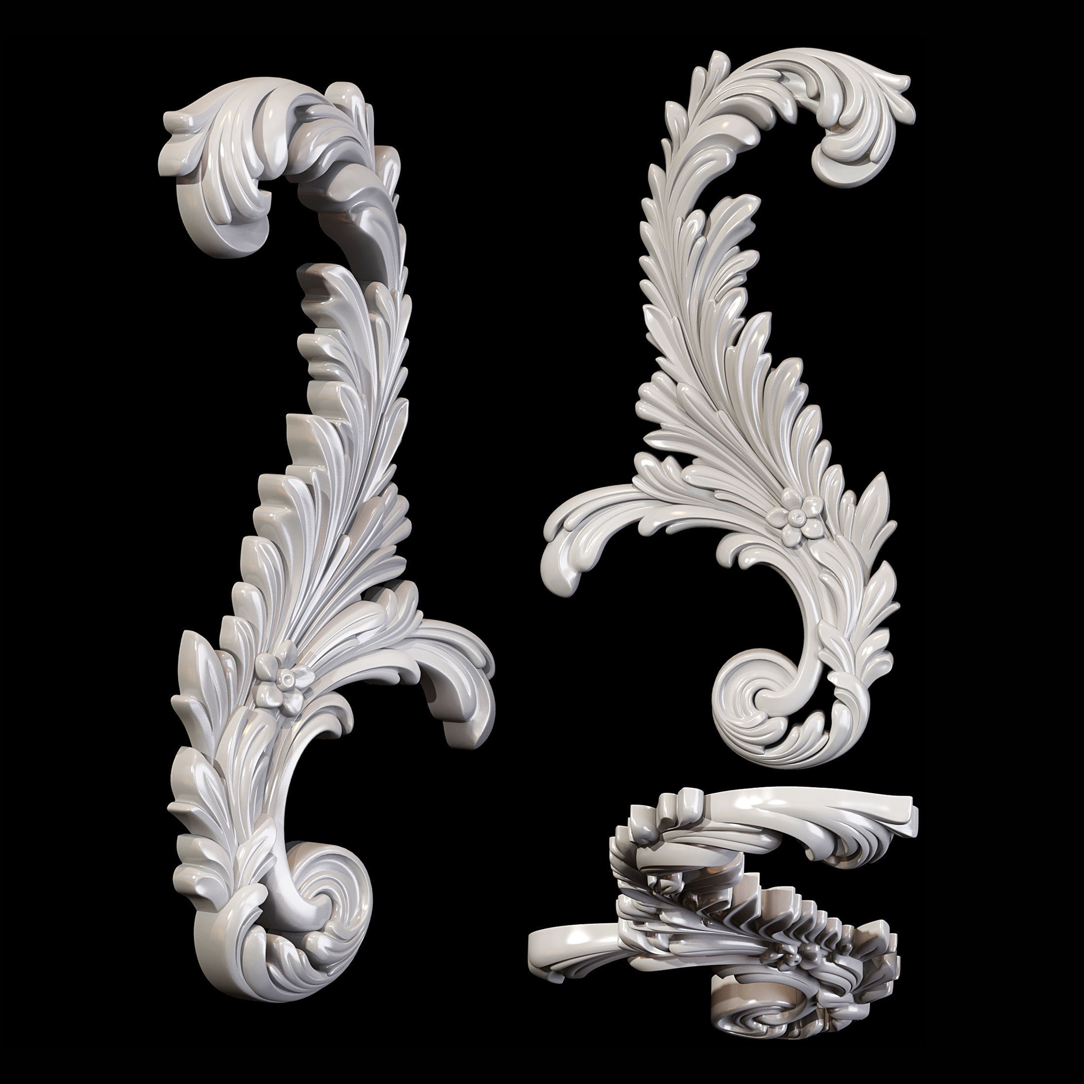 Classic carved 075 3D model_6