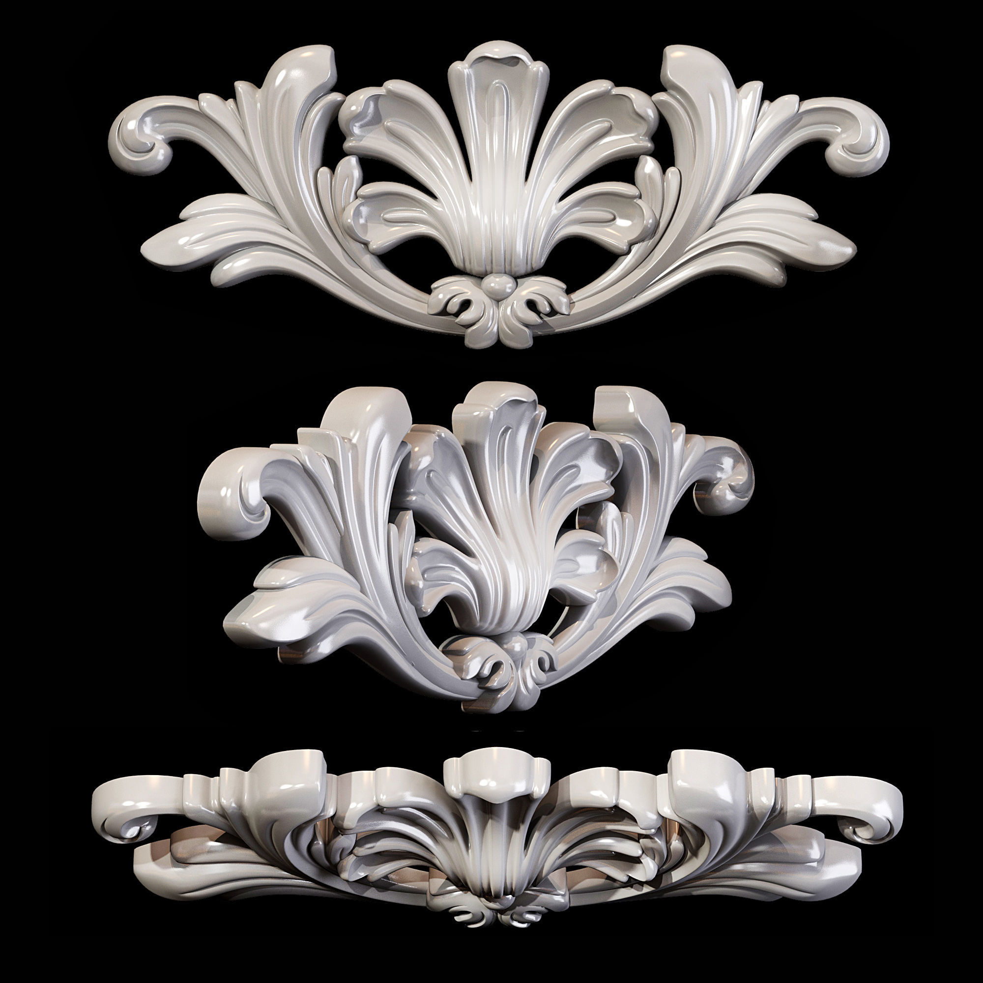 Classic carved 076 3D model_6