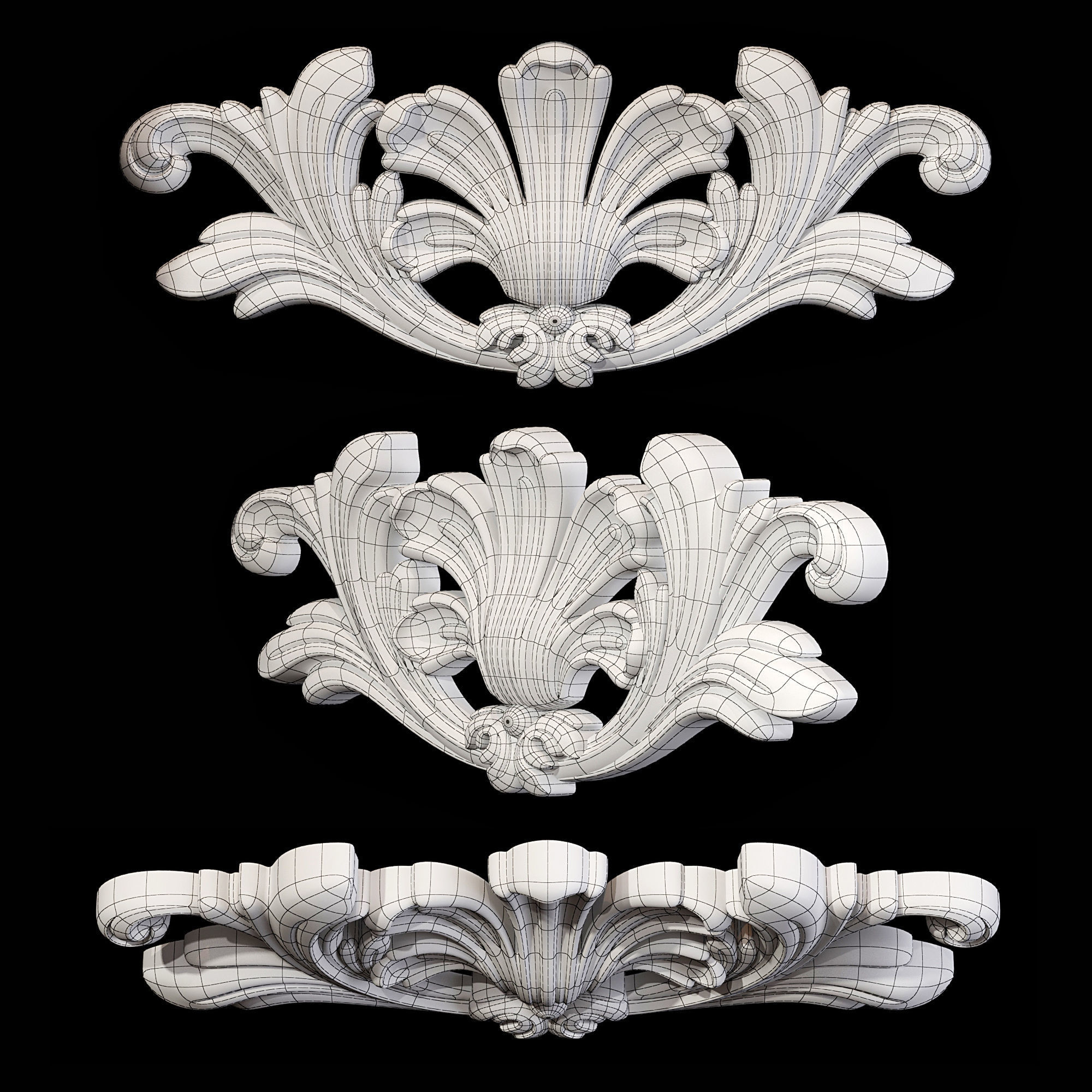 Classic carved 076 3D model_5