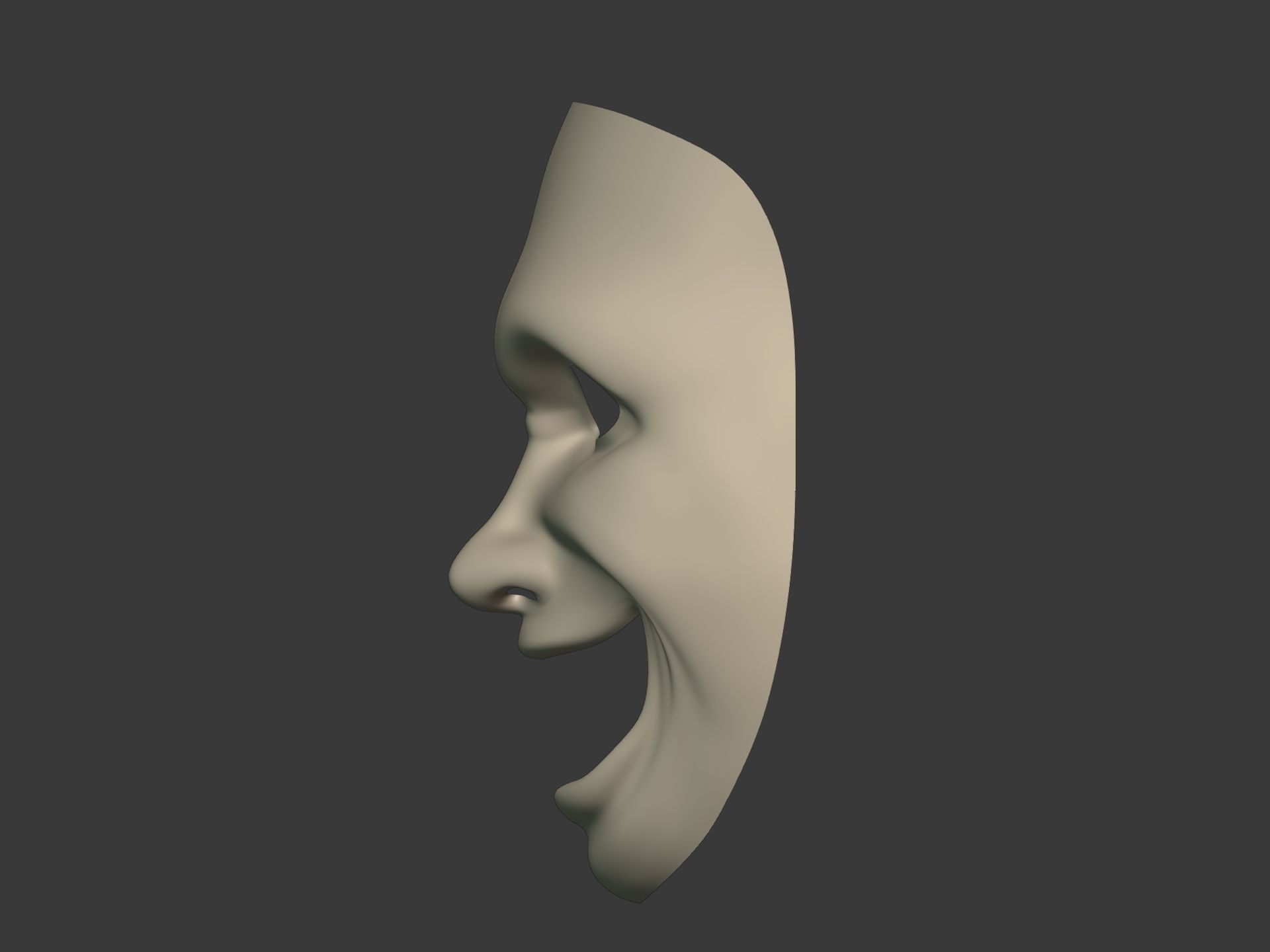 Theater Masks Low-poly 3D model_17