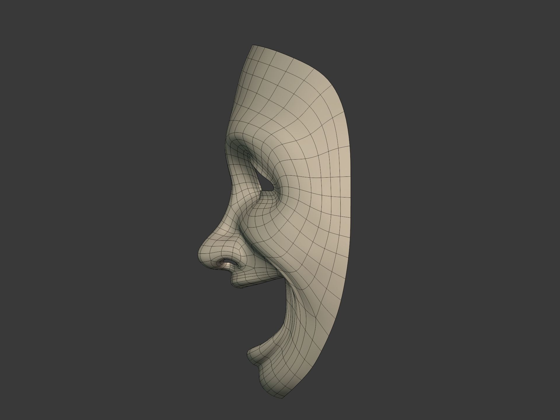 Theater Masks Low-poly 3D model_16