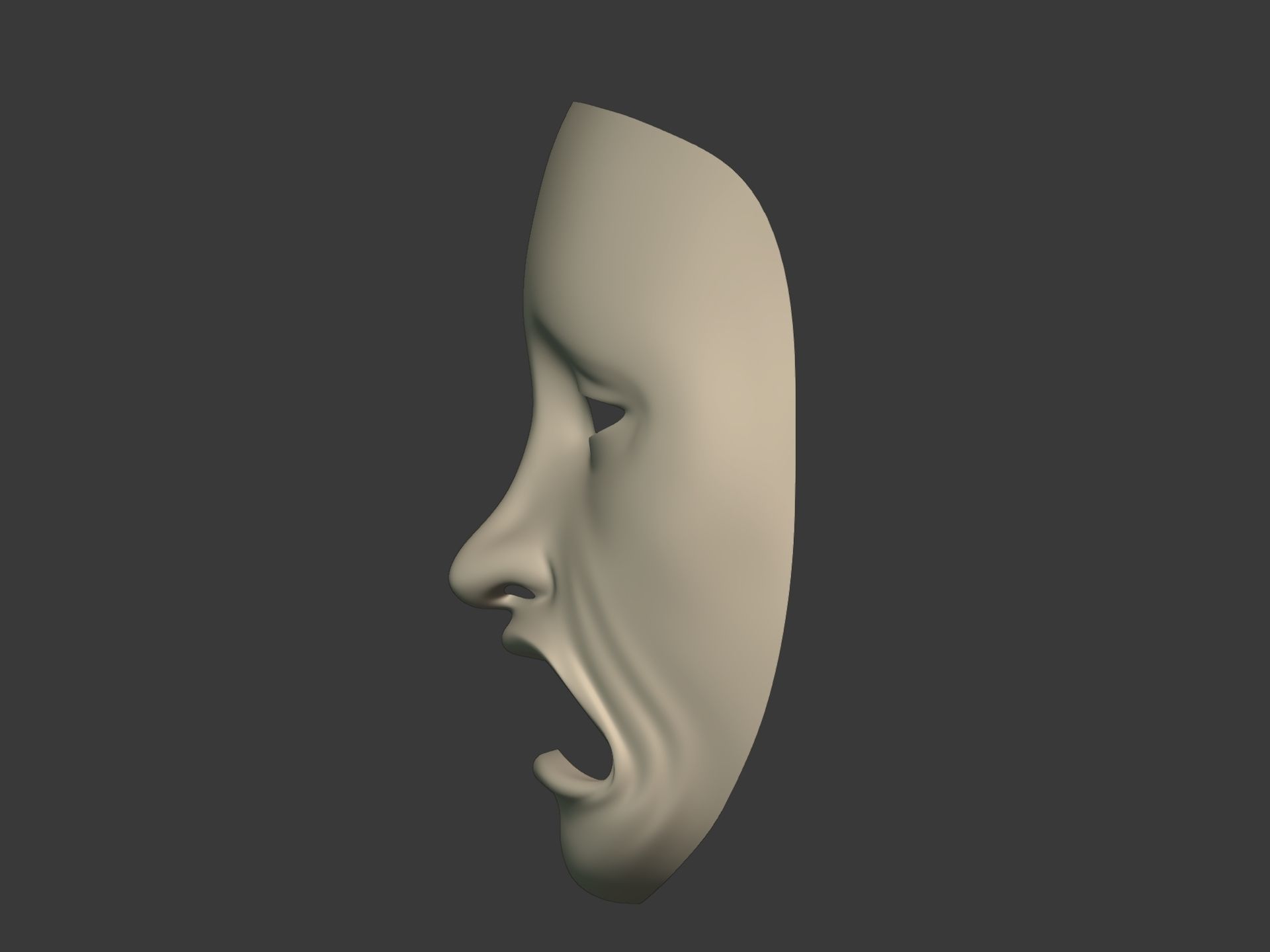 Theater Masks Low-poly 3D model_13