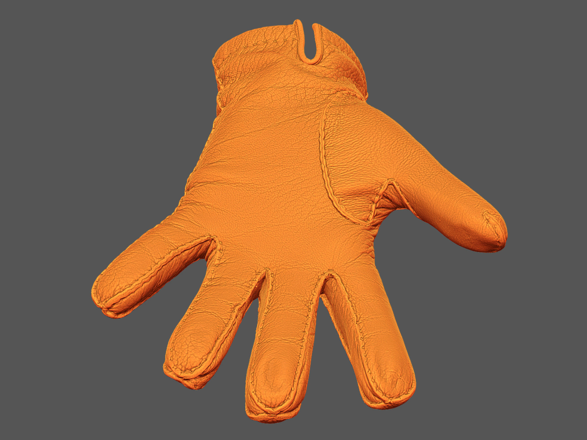 Gloves orange leather glove 3D model_10