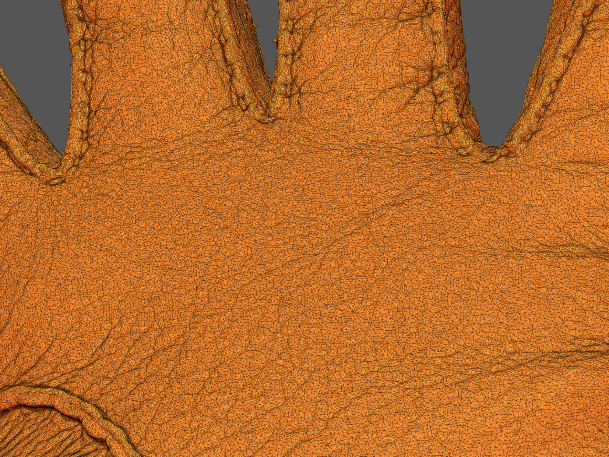 Gloves orange leather glove 3D model_16