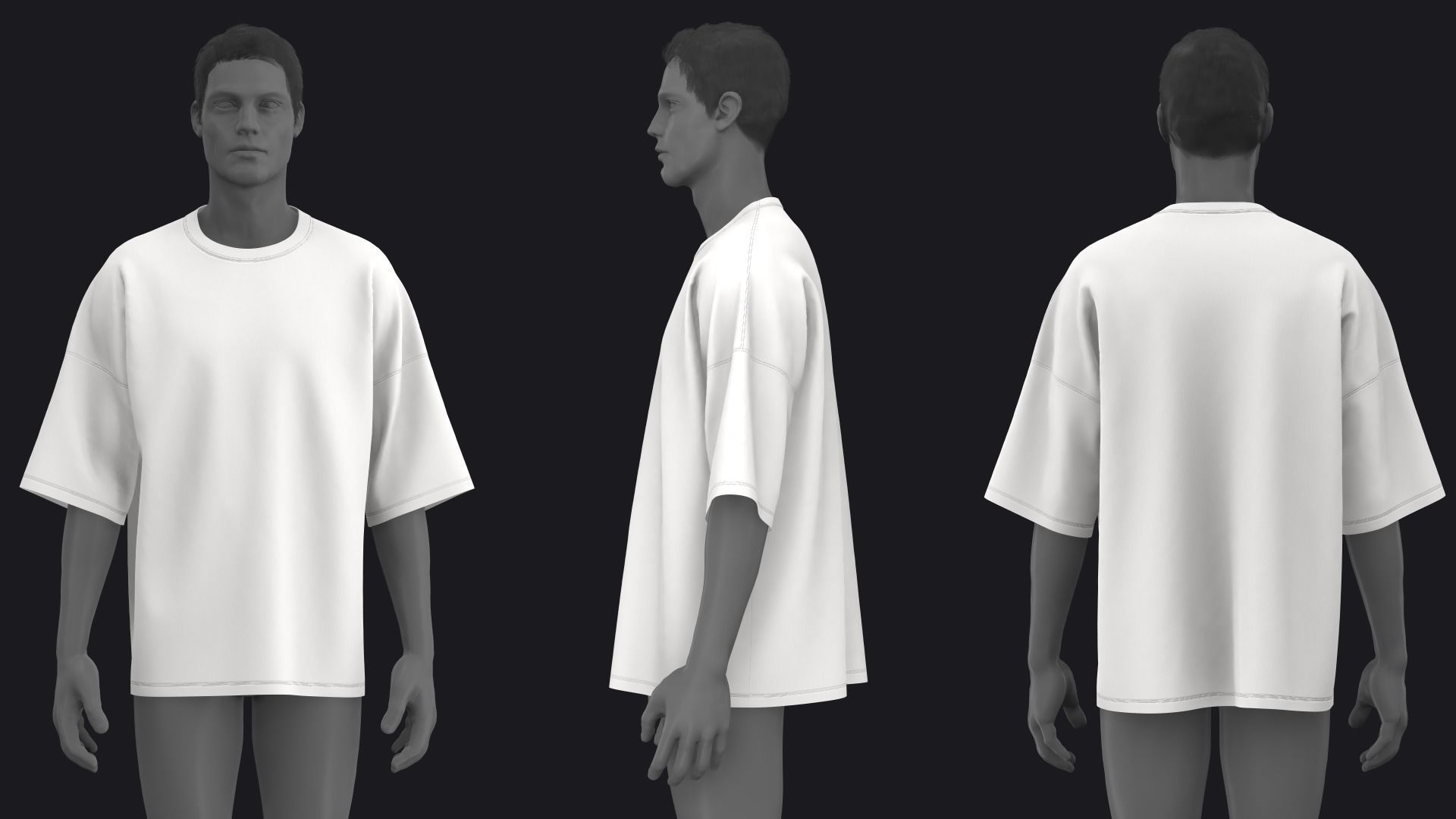 OVERSIZED T SHIRTS PACK mv2 highpoly 3D model_2