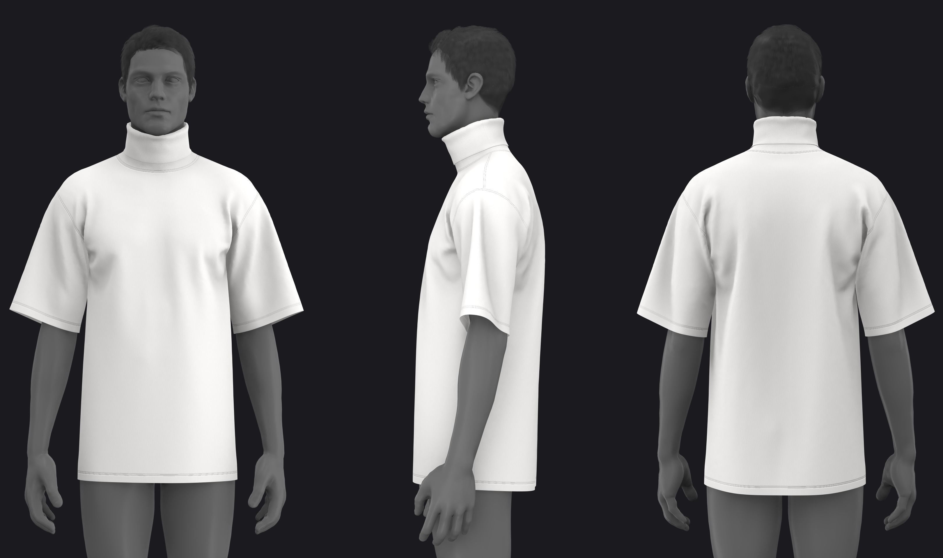OVERSIZED T SHIRTS PACK mv2 highpoly 3D model_7