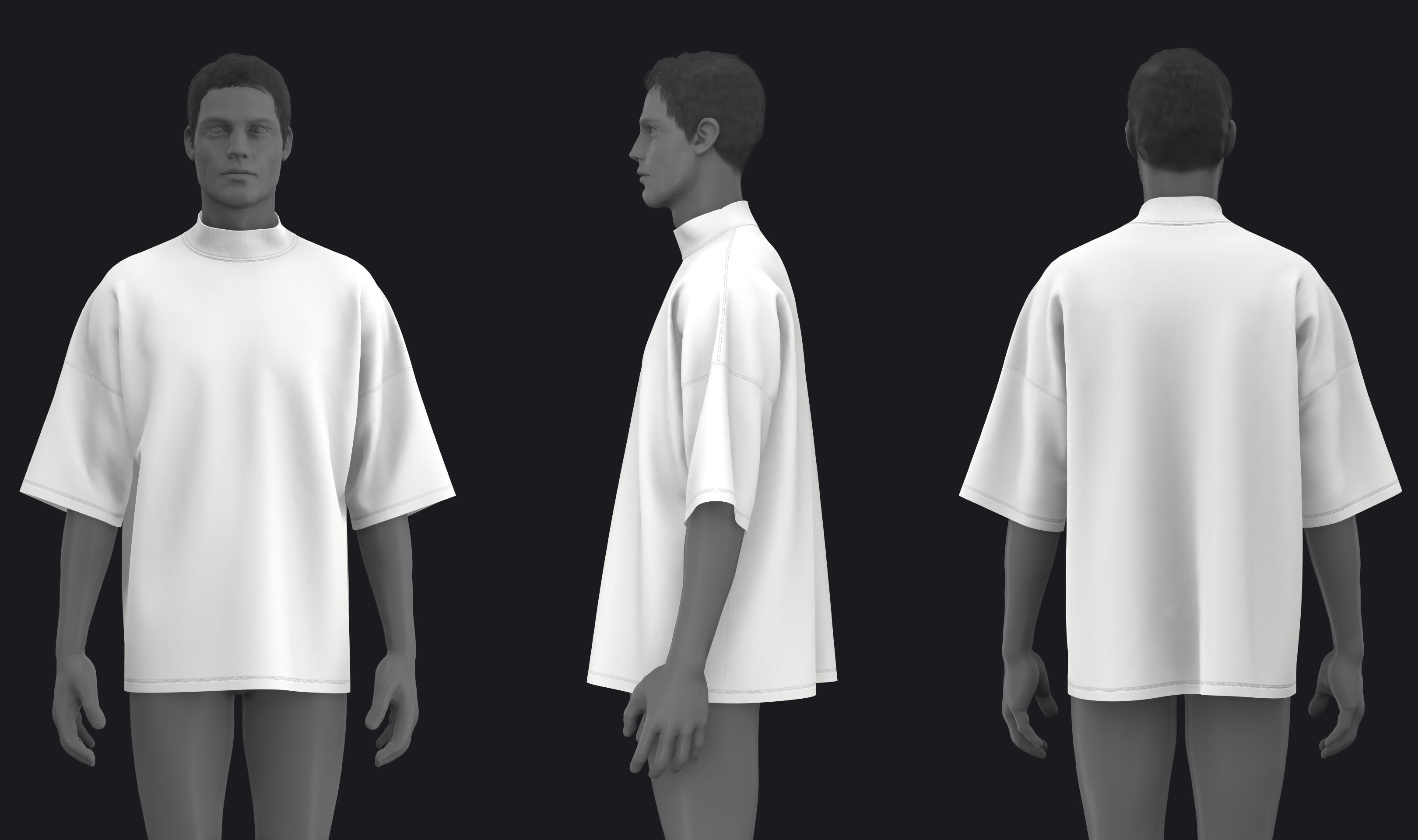 OVERSIZED T SHIRTS PACK mv2 highpoly 3D model_4