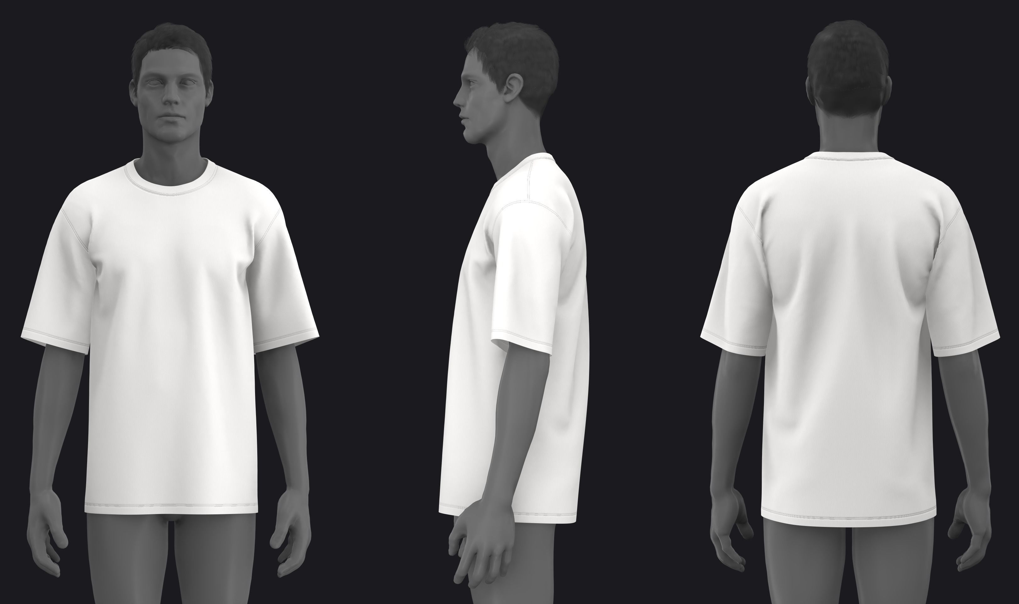 OVERSIZED T SHIRTS PACK mv2 highpoly 3D model_6