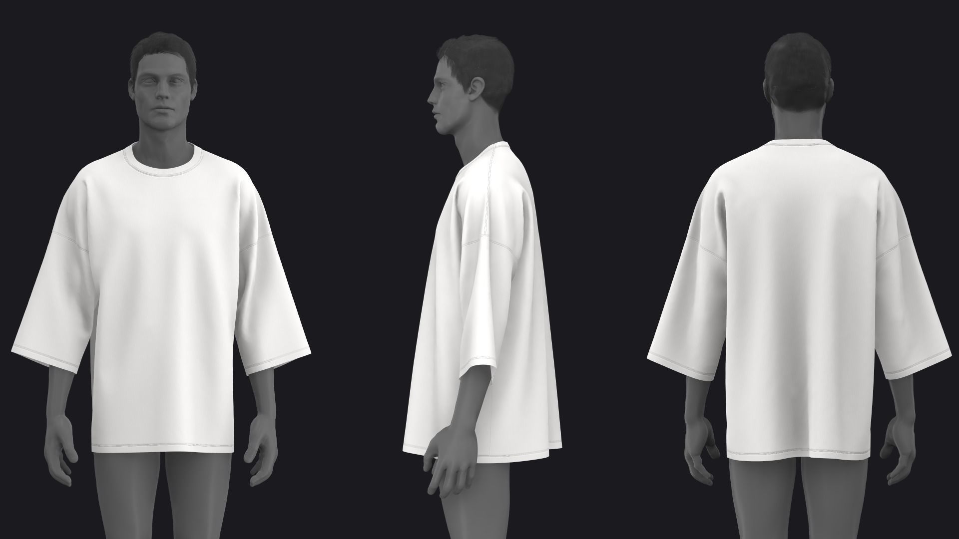 OVERSIZED T SHIRTS PACK mv2 highpoly 3D model_3