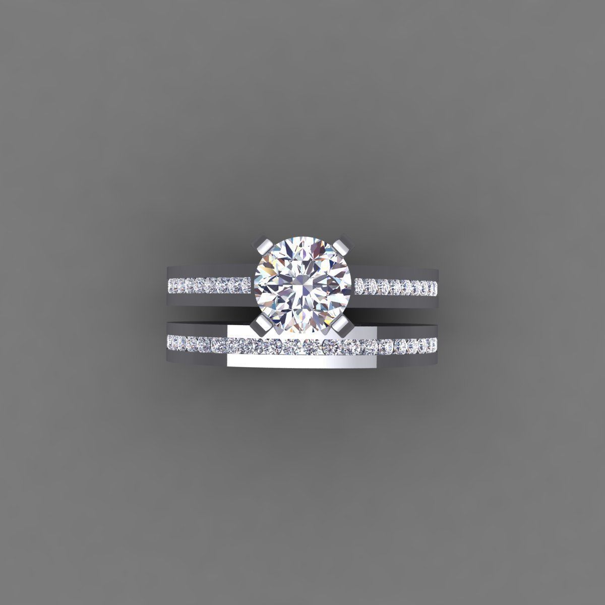 Vintage Wedding Set Ring 3d Model 3D print model_8