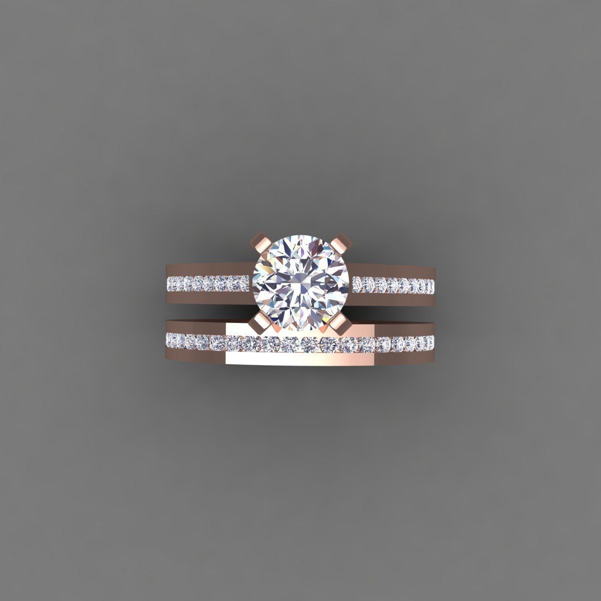 Vintage Wedding Set Ring 3d Model 3D print model_7