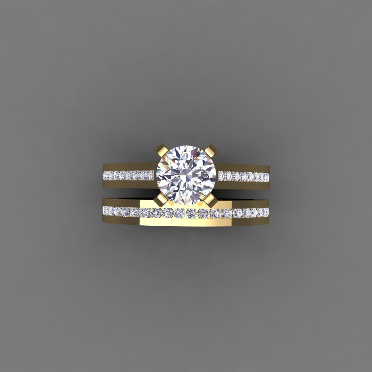Vintage Wedding Set Ring 3d Model 3D print model_6