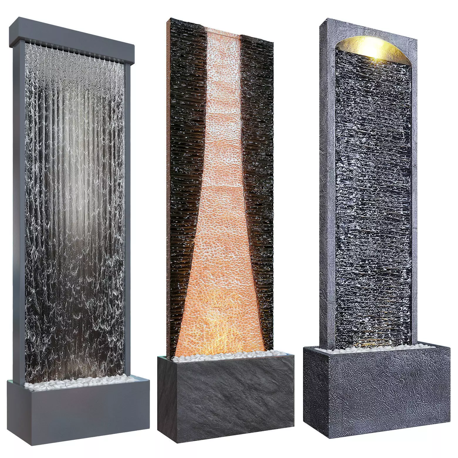 Wall watter waterfall 2 3D model_0