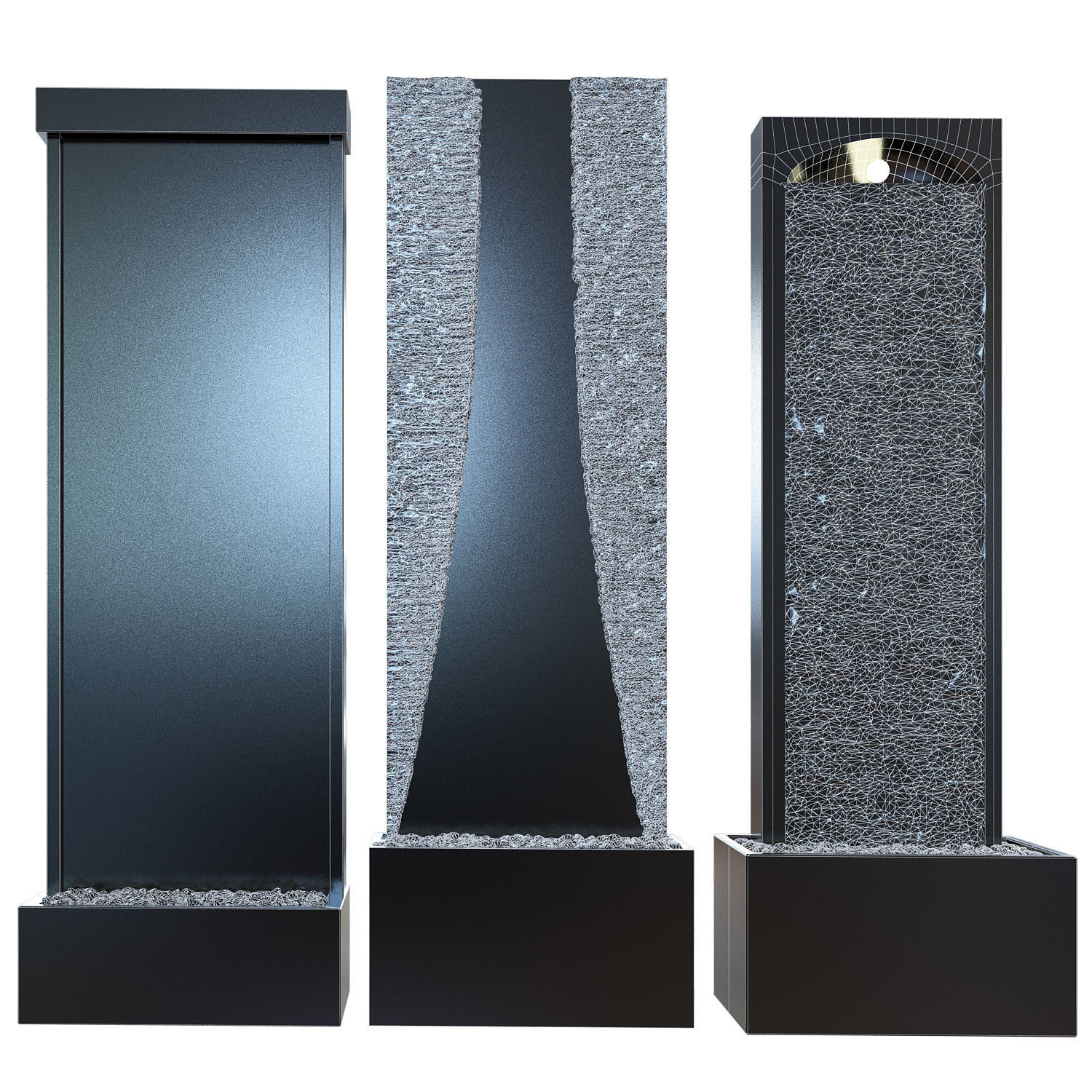 Wall watter waterfall 2 3D model_4