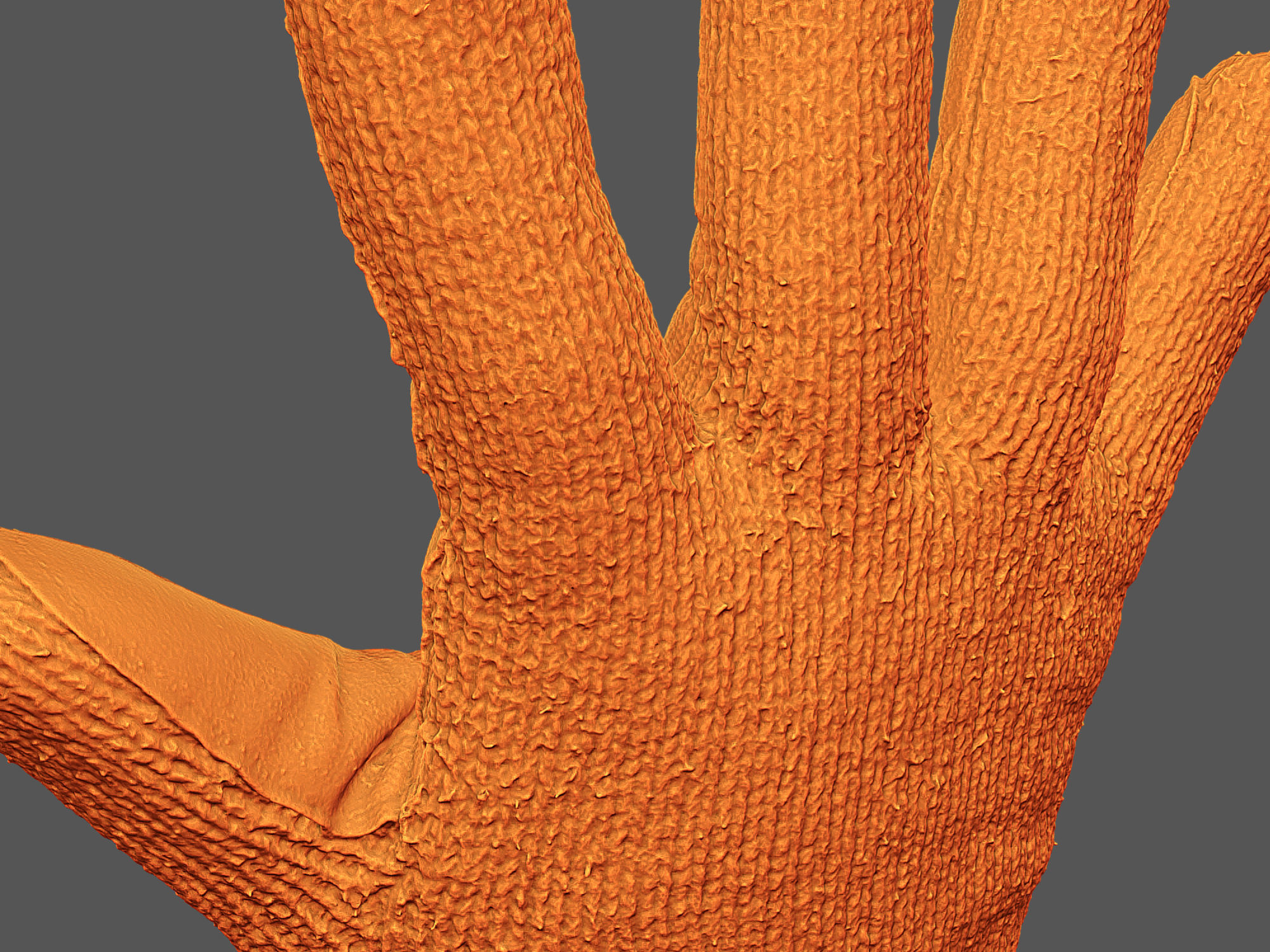Gloves pair of orange 3D model_4