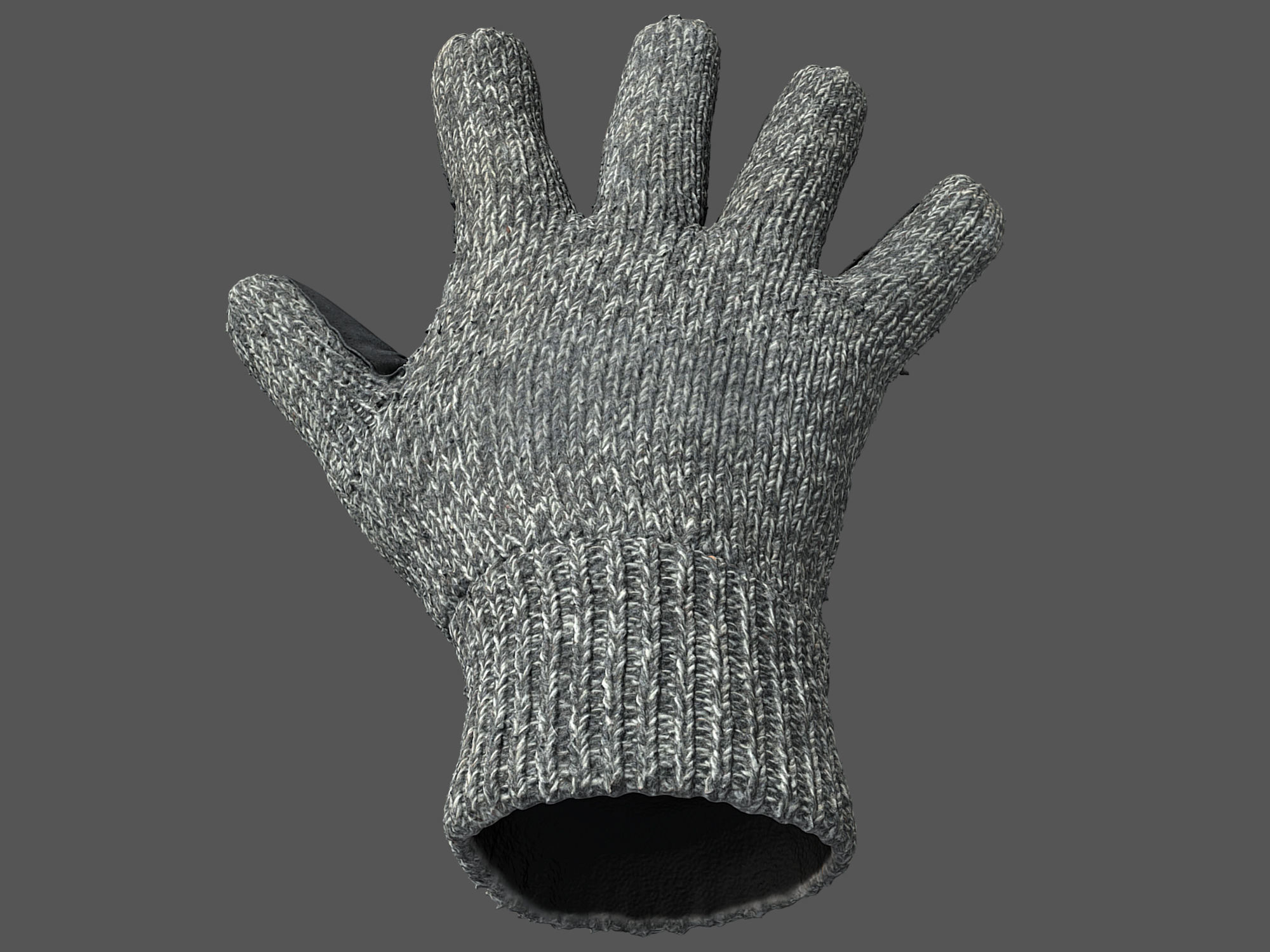 Gloves pair of orange 3D model_11