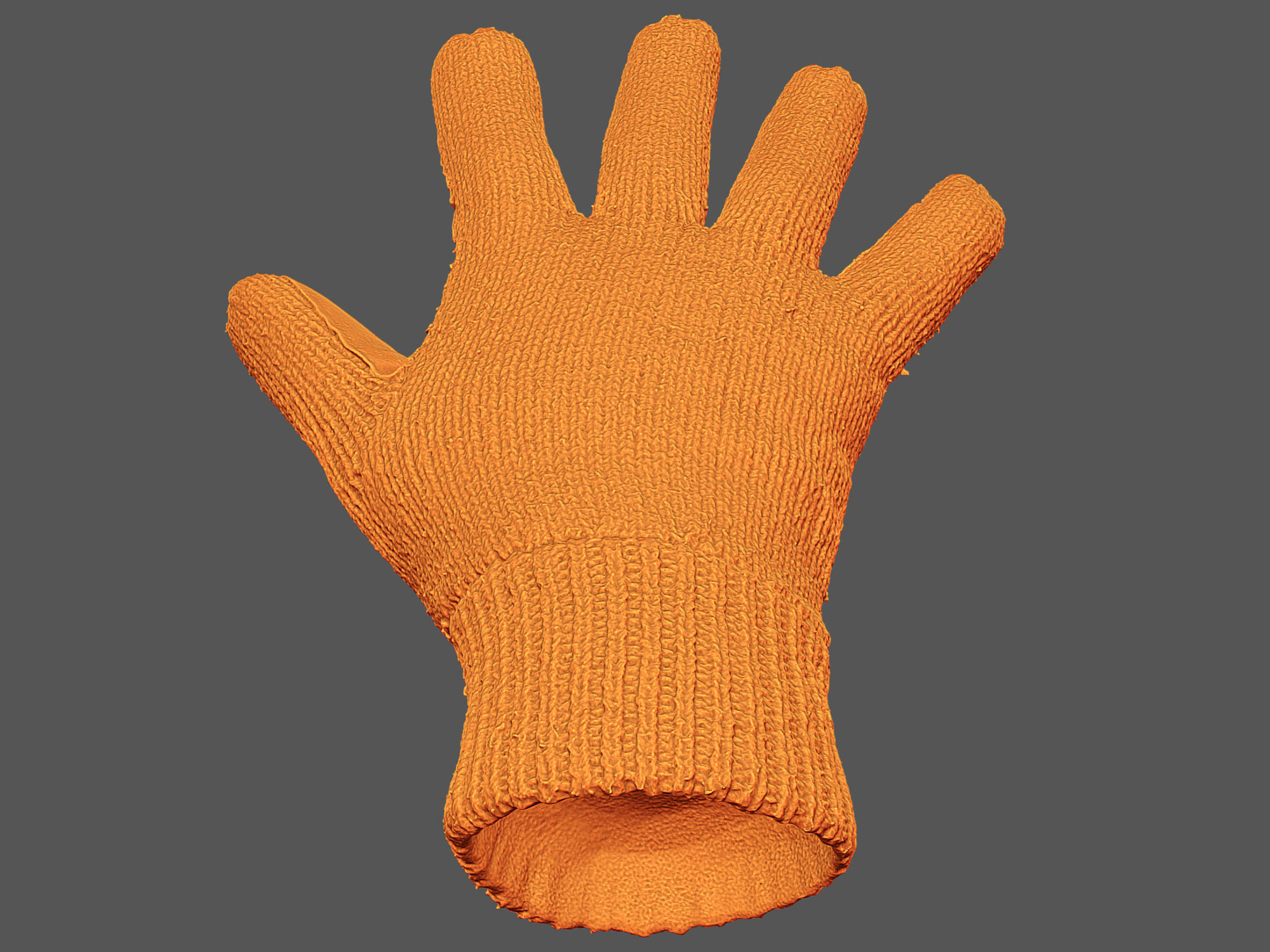 Gloves pair of orange 3D model_12
