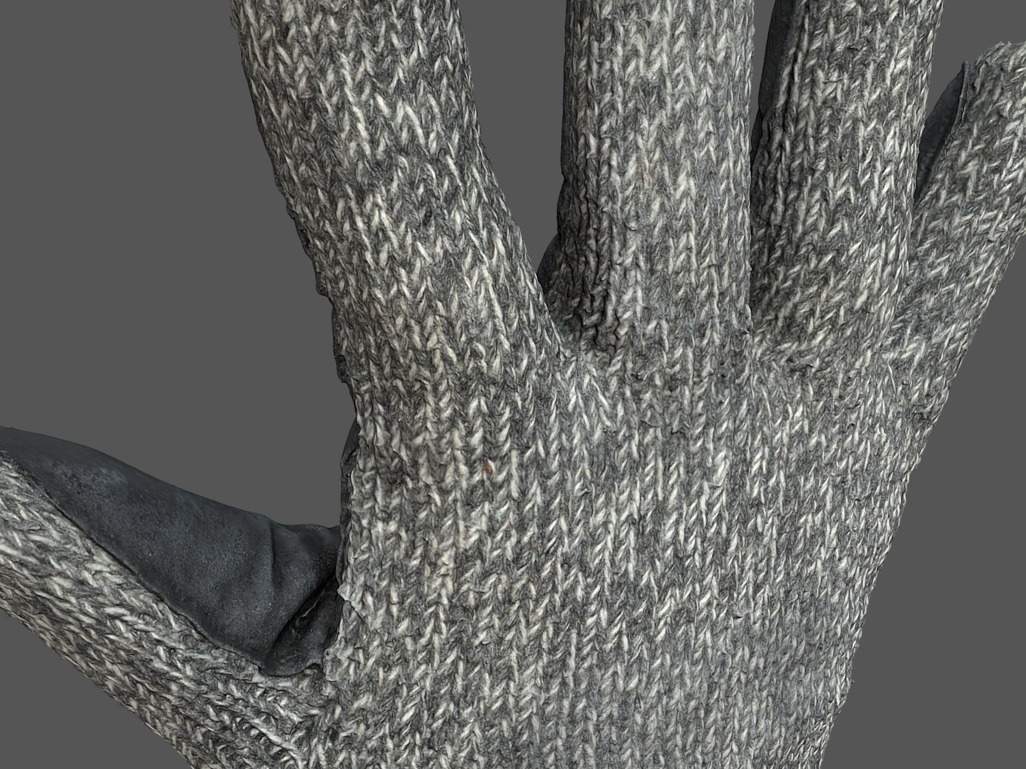 Gloves pair of orange 3D model_3