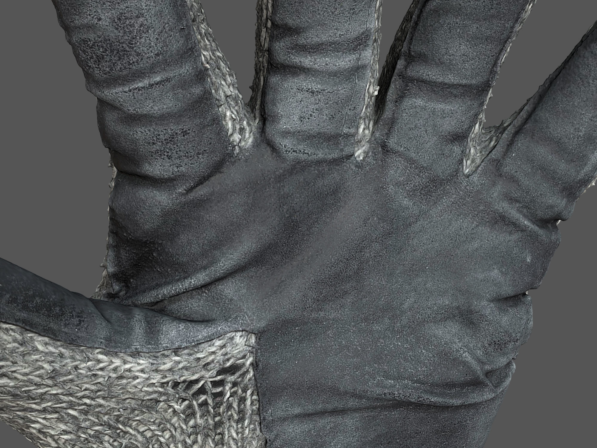 Gloves pair of orange 3D model_5