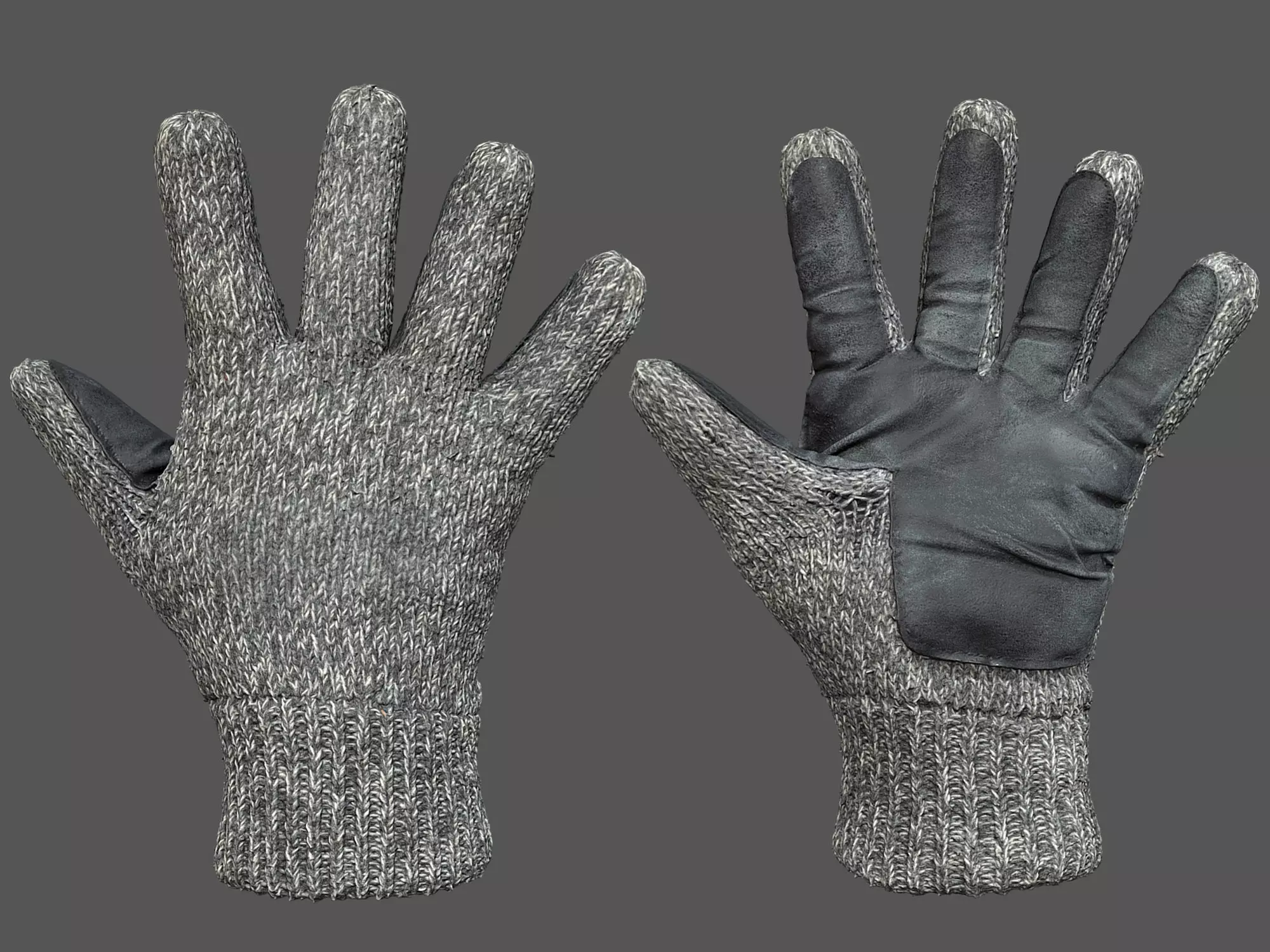 Gloves pair of orange 3D model_0