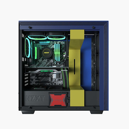 NZXT H700i Ninja edition Gaming PC desktop 3D model