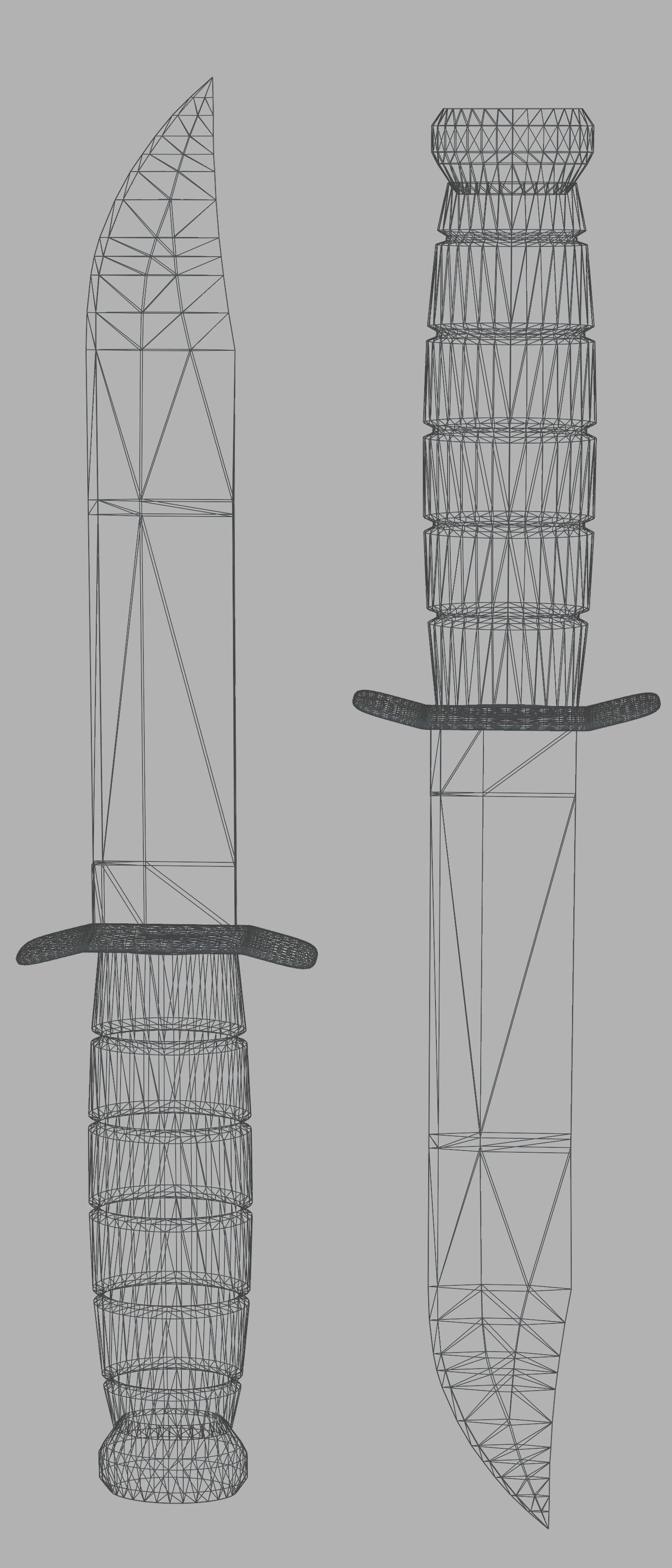 Hunting Knife Free low-poly 3D model_3