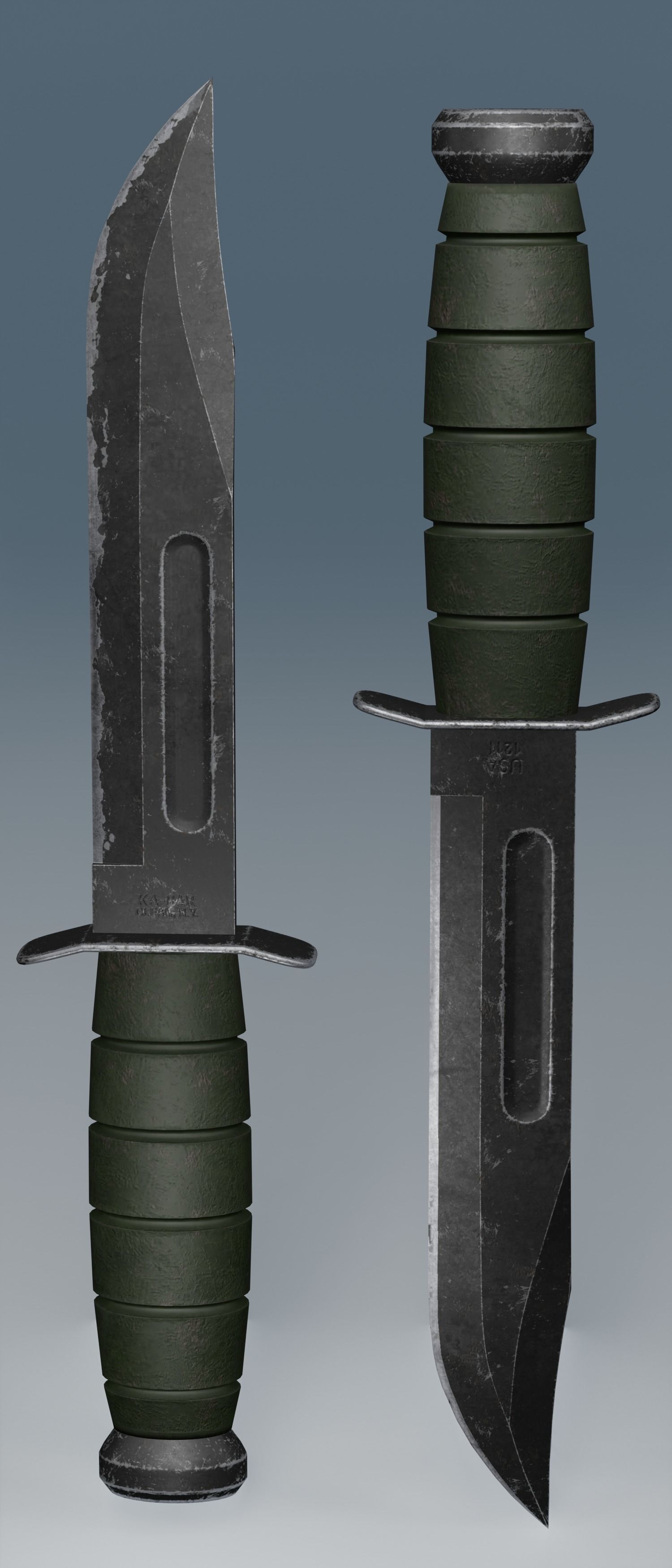Hunting Knife Free low-poly 3D model_1