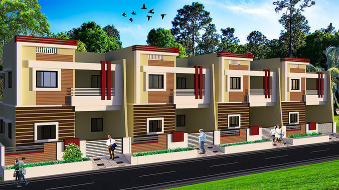 Row house  3D model