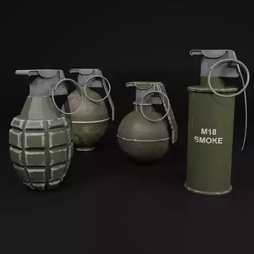 Grenade Pack Low-poly 3D model