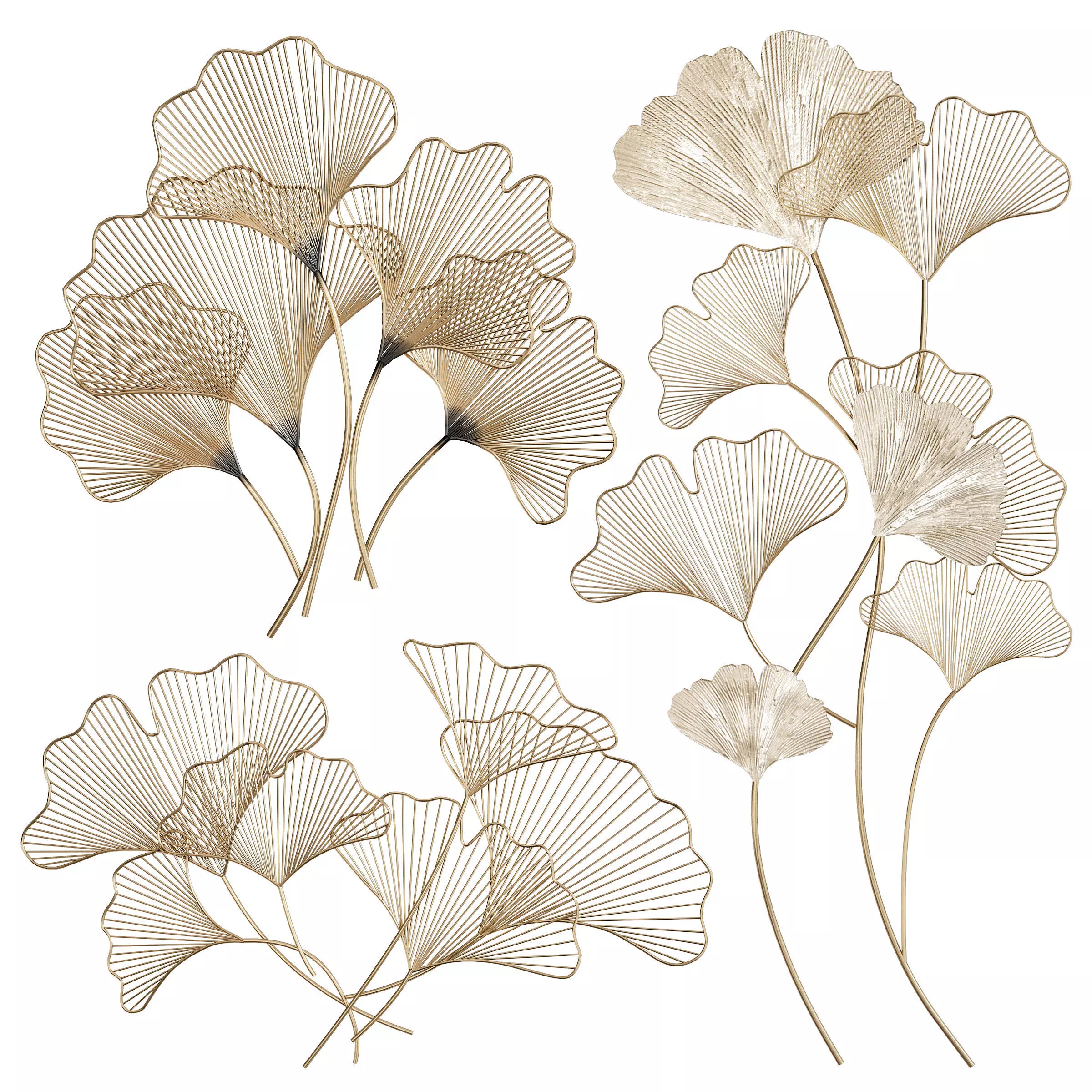 Ginkgo wall decor 2 3D model_0