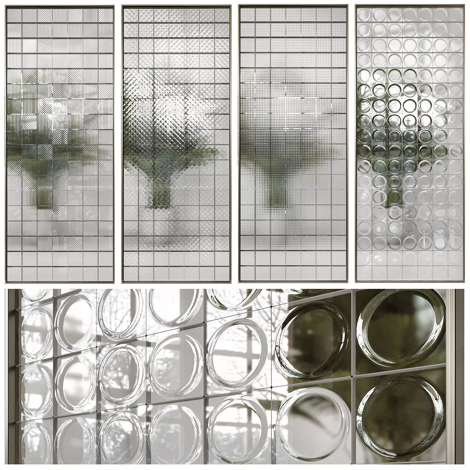 Glass block partition 2 3D model_0