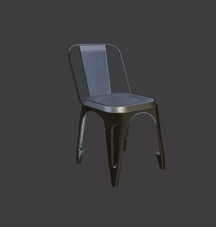 Metal chair Low-poly 3D model