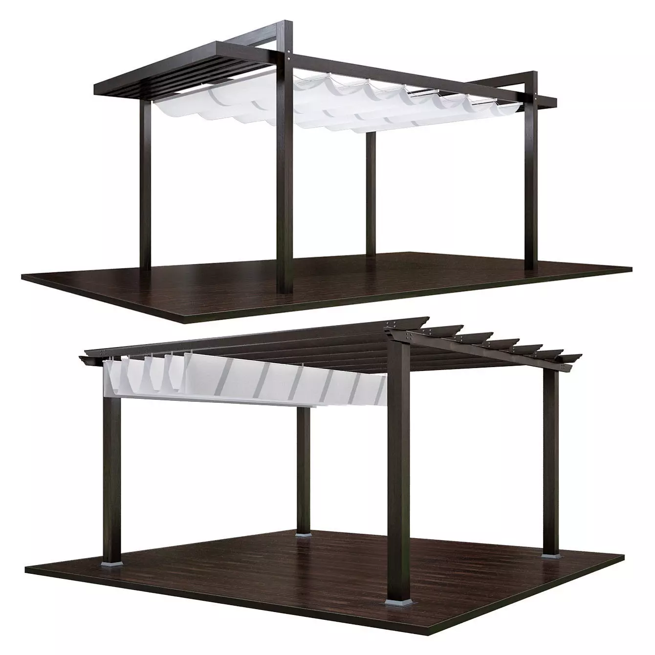 Pergolas two with canopy 3D model