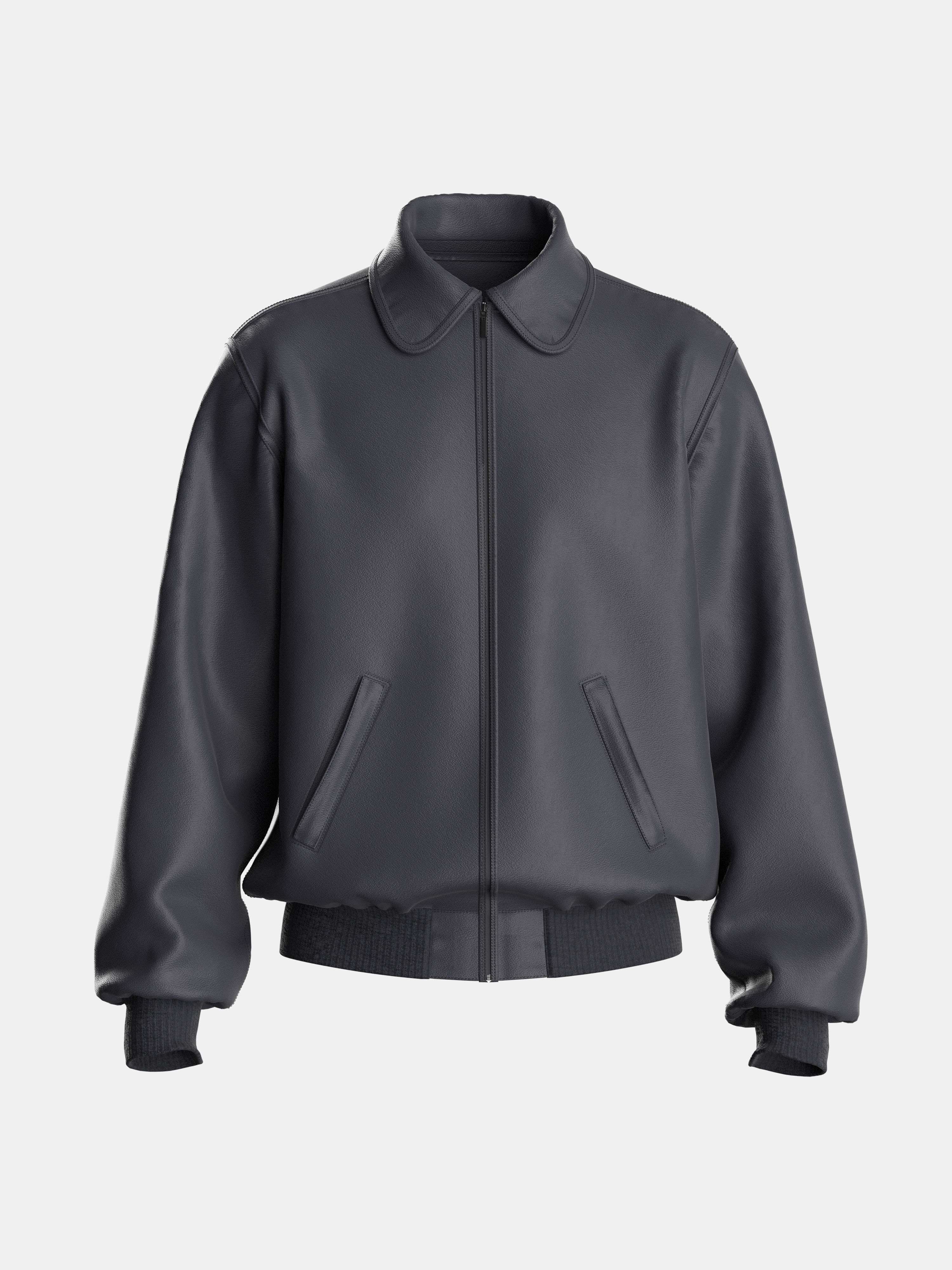 LEATHER BOMBER JACKET mv2 highpoly 3D model_1