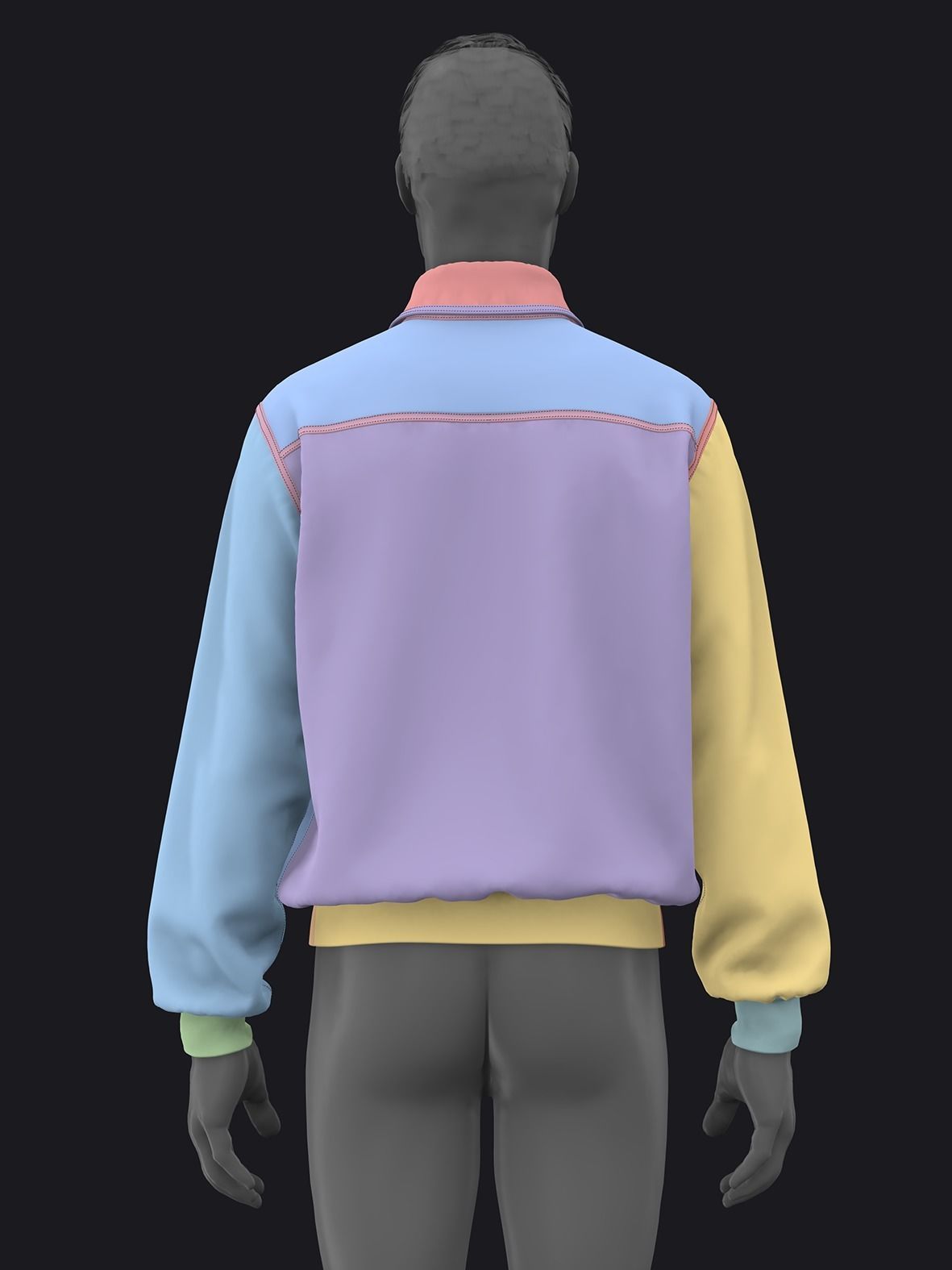 LEATHER BOMBER JACKET mv2 highpoly 3D model_4