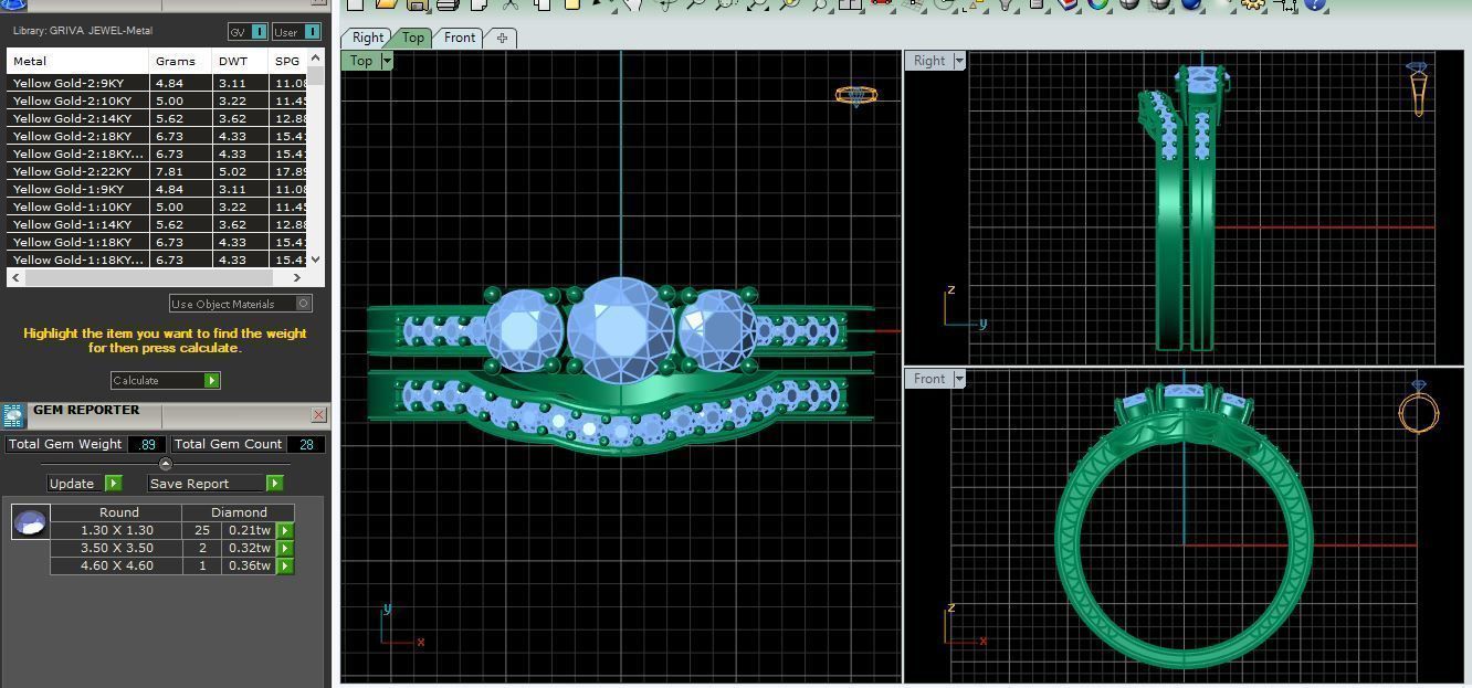 Vintage Wedding Set Ring 3d Model 3D print model_3