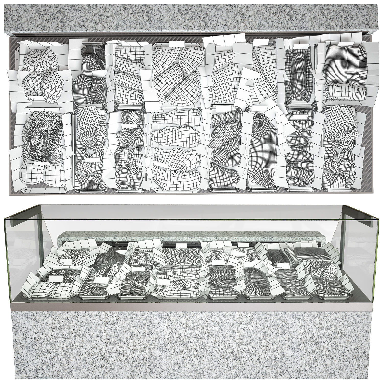 Meat showcase 3D model_2