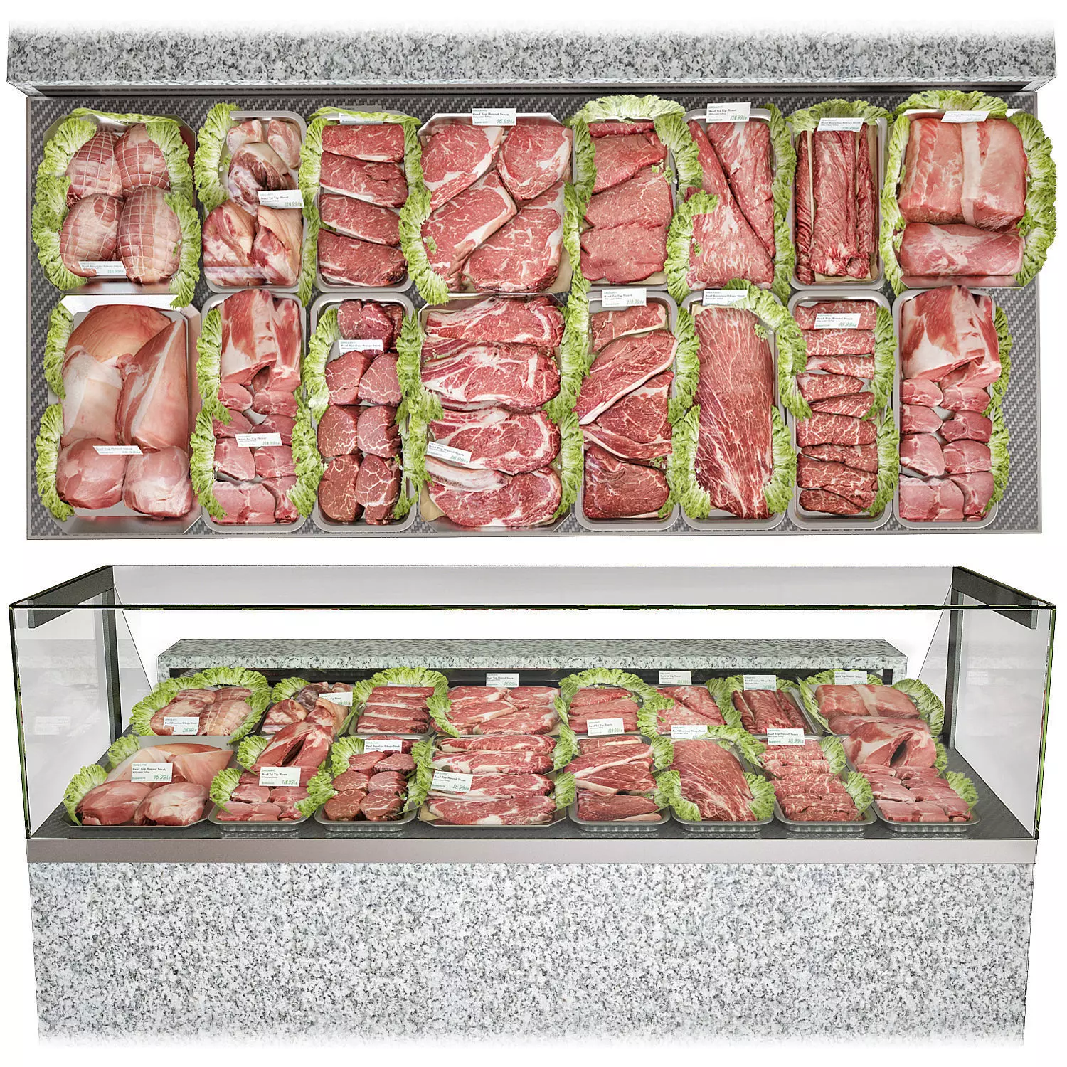 Meat showcase 3D model_0