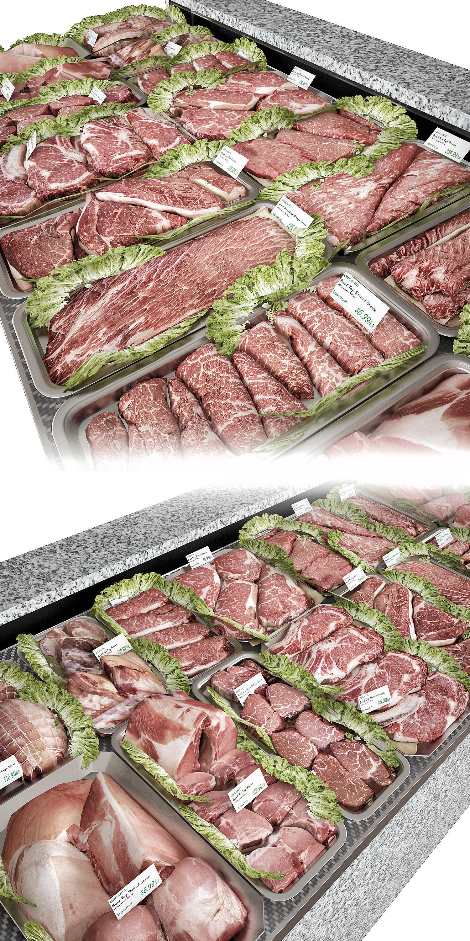 Meat showcase 3D model_1