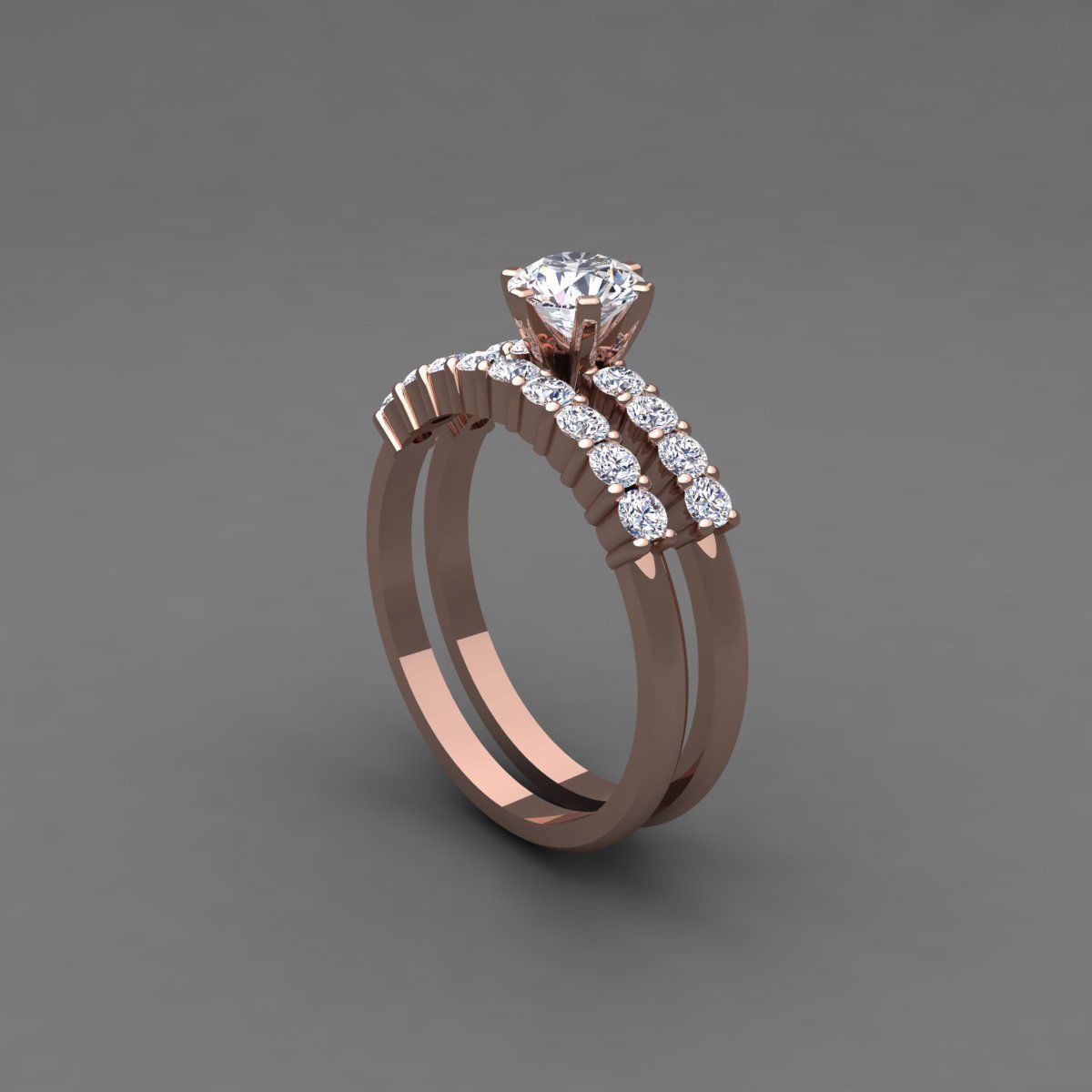 Vintage Wedding Set Ring 3d model 3D print model_11