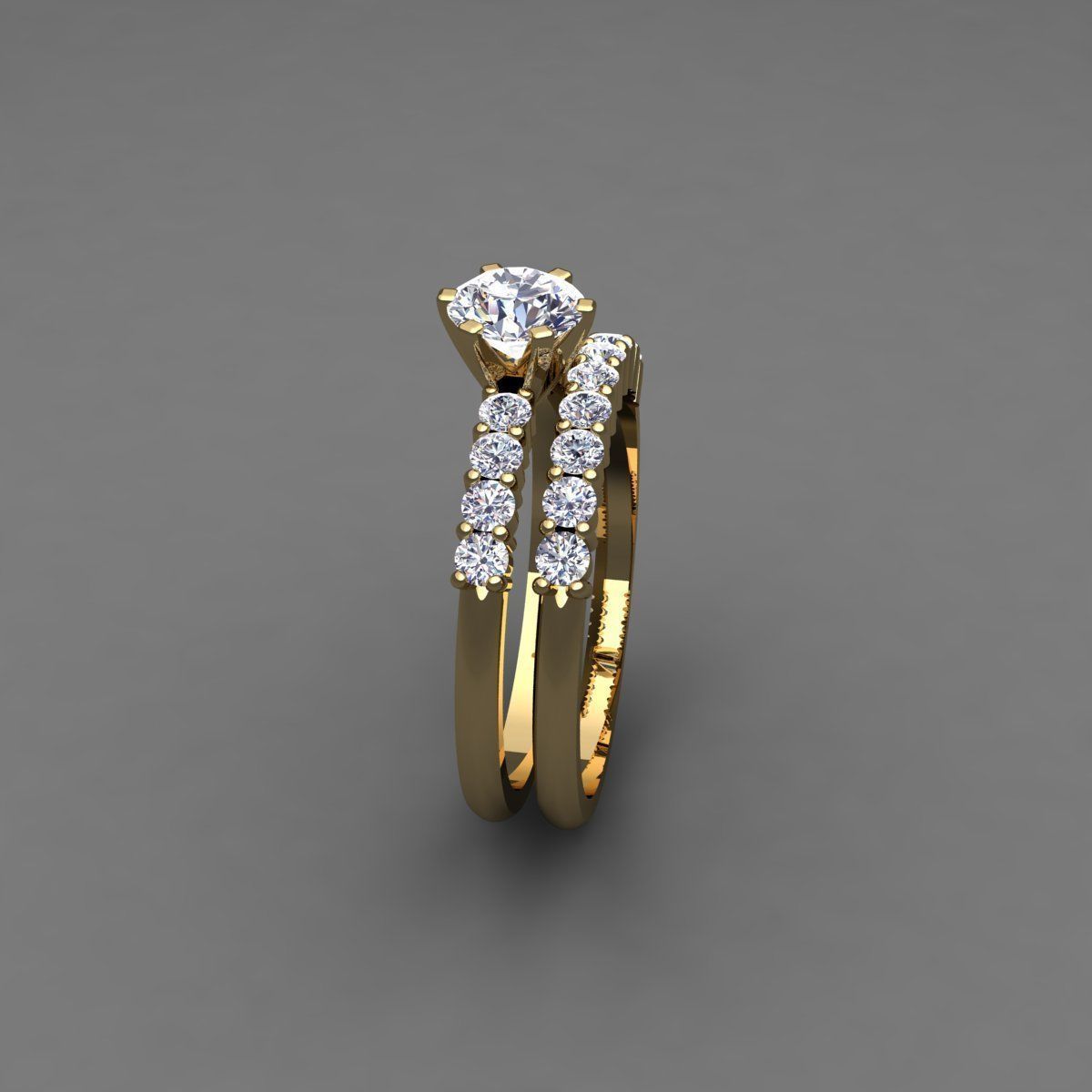 Vintage Wedding Set Ring 3d model 3D print model_4