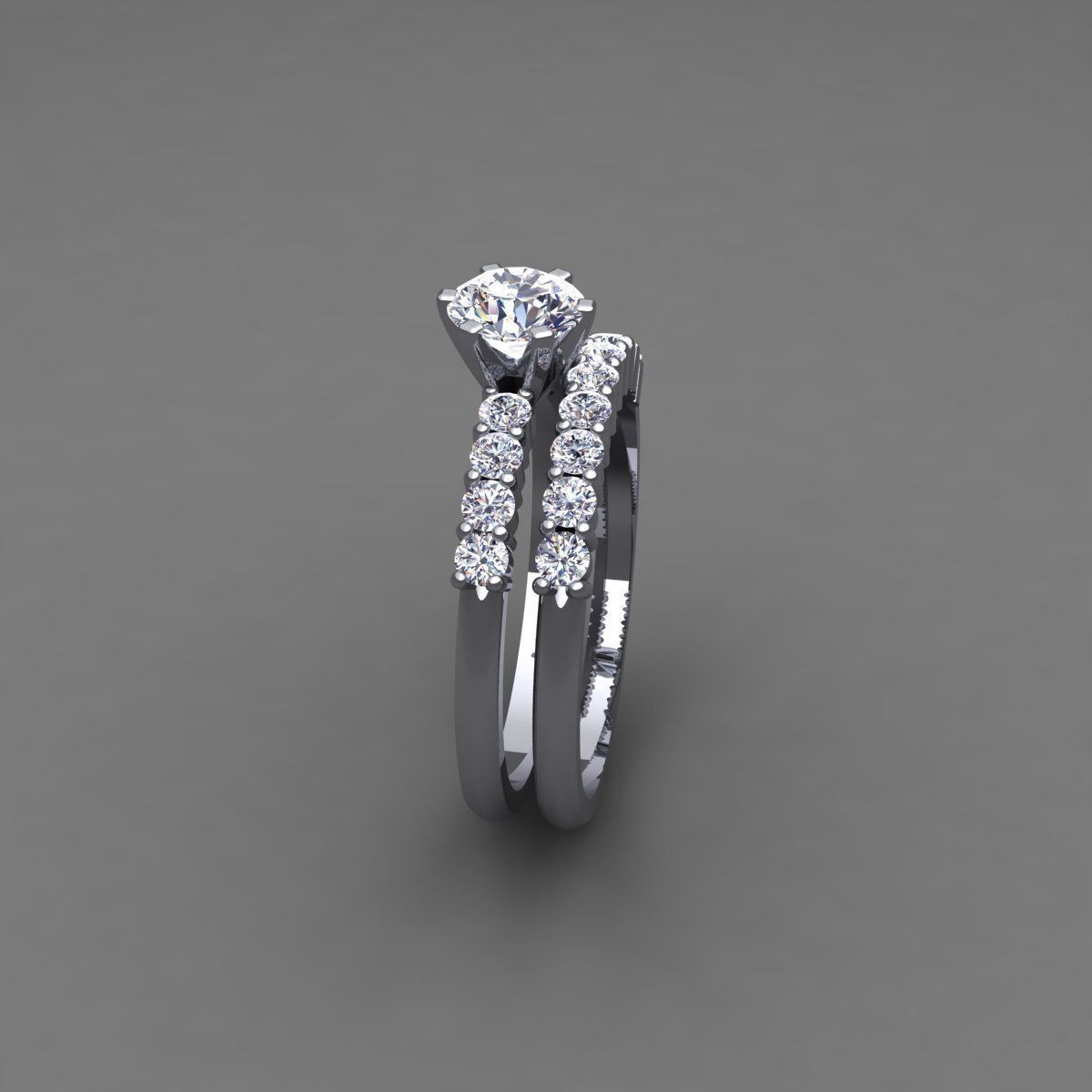 Vintage Wedding Set Ring 3d model 3D print model_6