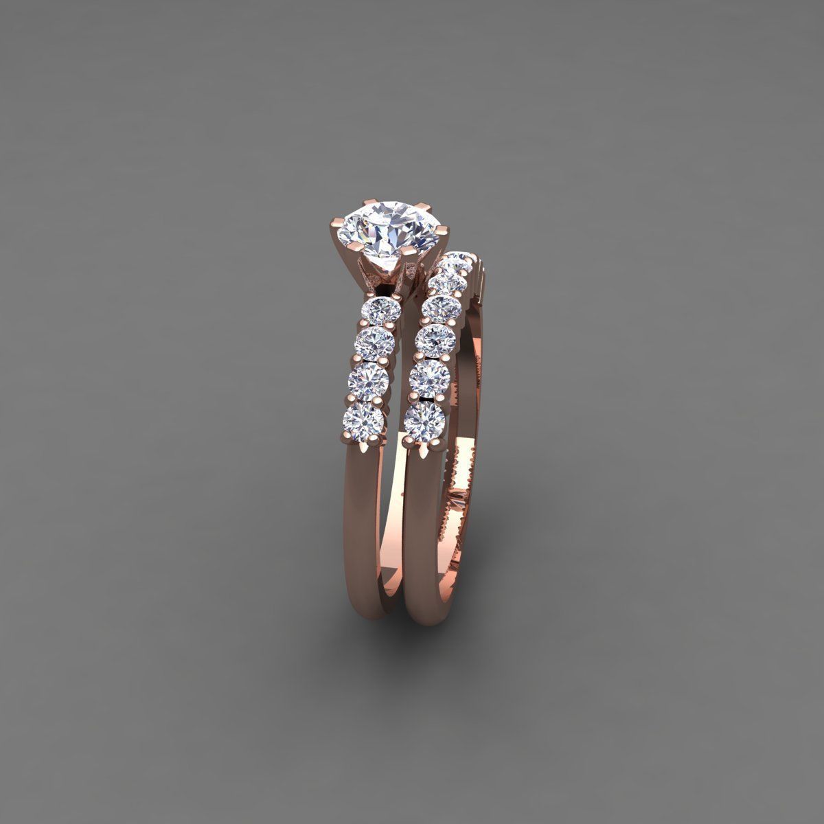 Vintage Wedding Set Ring 3d model 3D print model_5