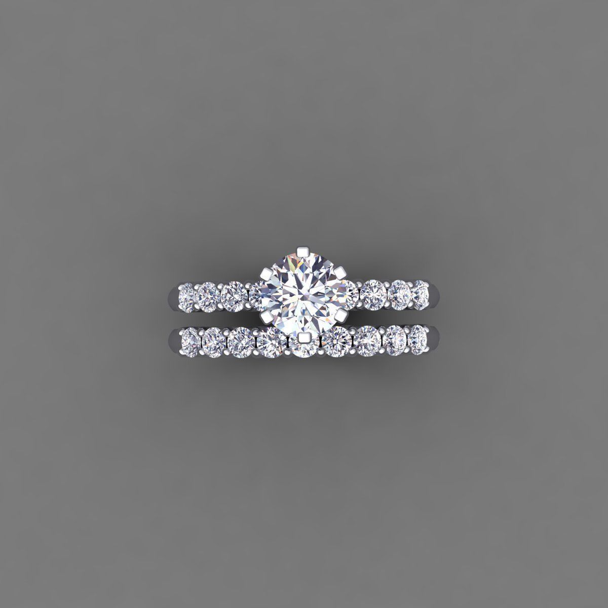 Vintage Wedding Set Ring 3d model 3D print model_9