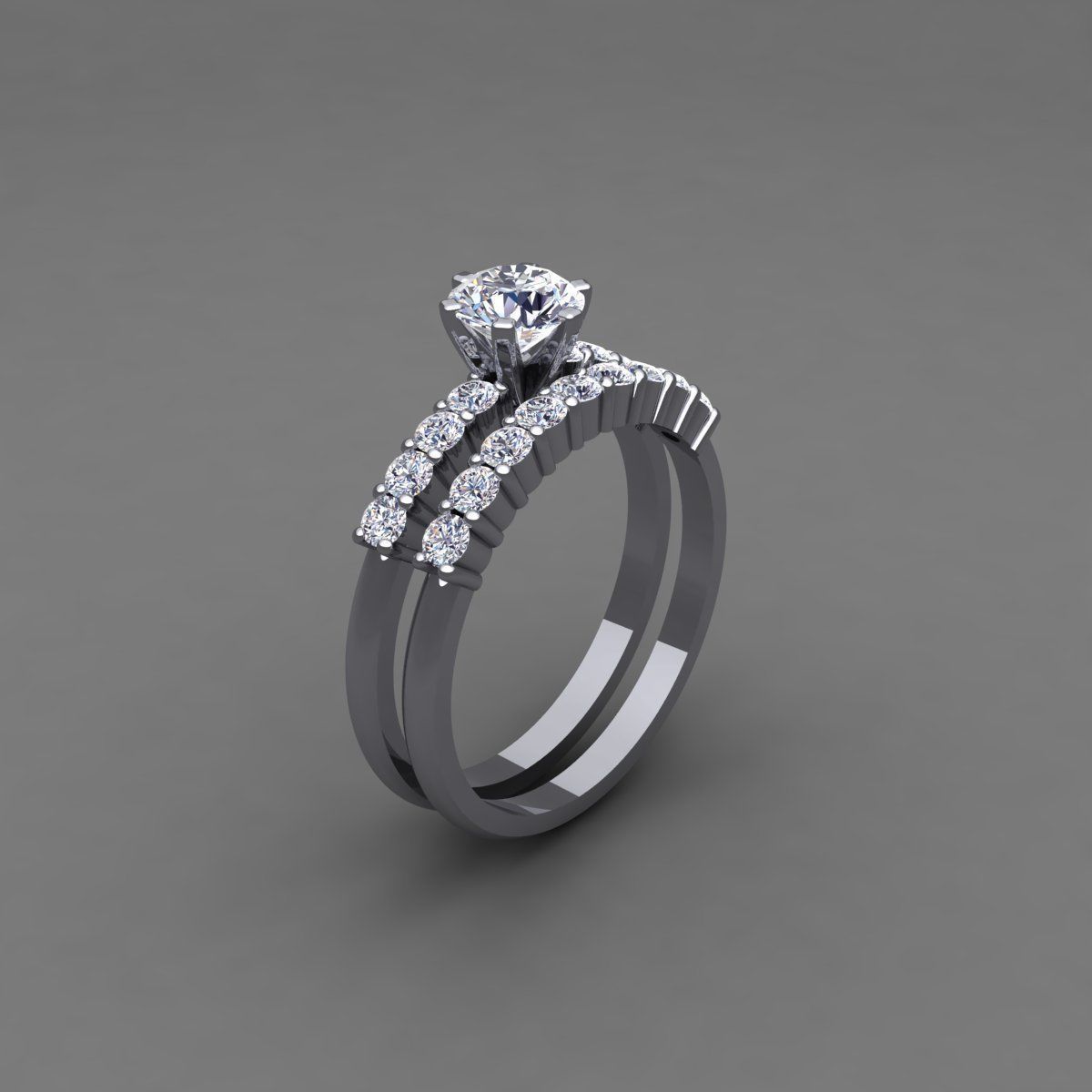 Vintage Wedding Set Ring 3d model 3D print model_2
