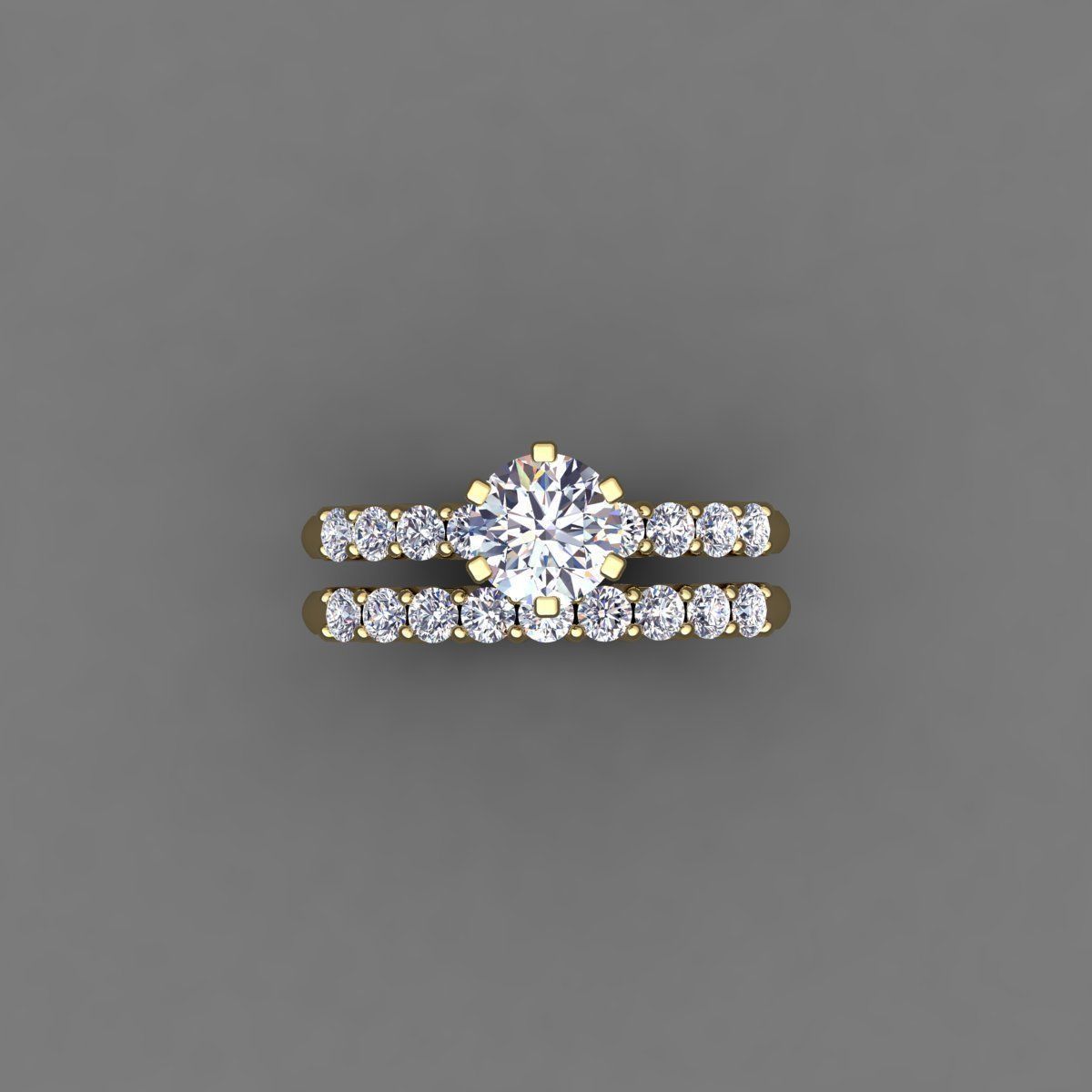 Vintage Wedding Set Ring 3d model 3D print model_7