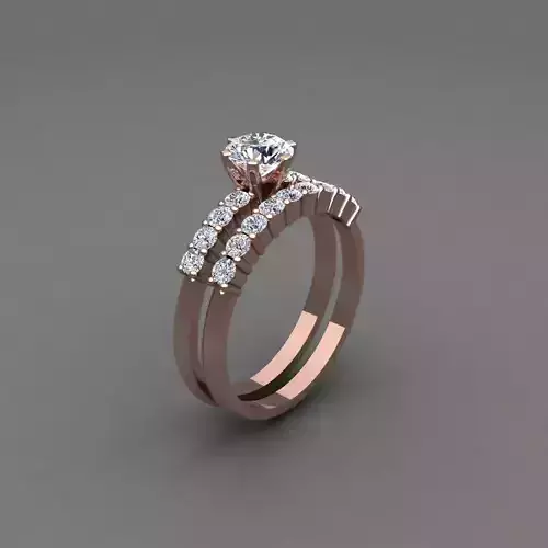 Vintage Wedding Set Ring 3d model