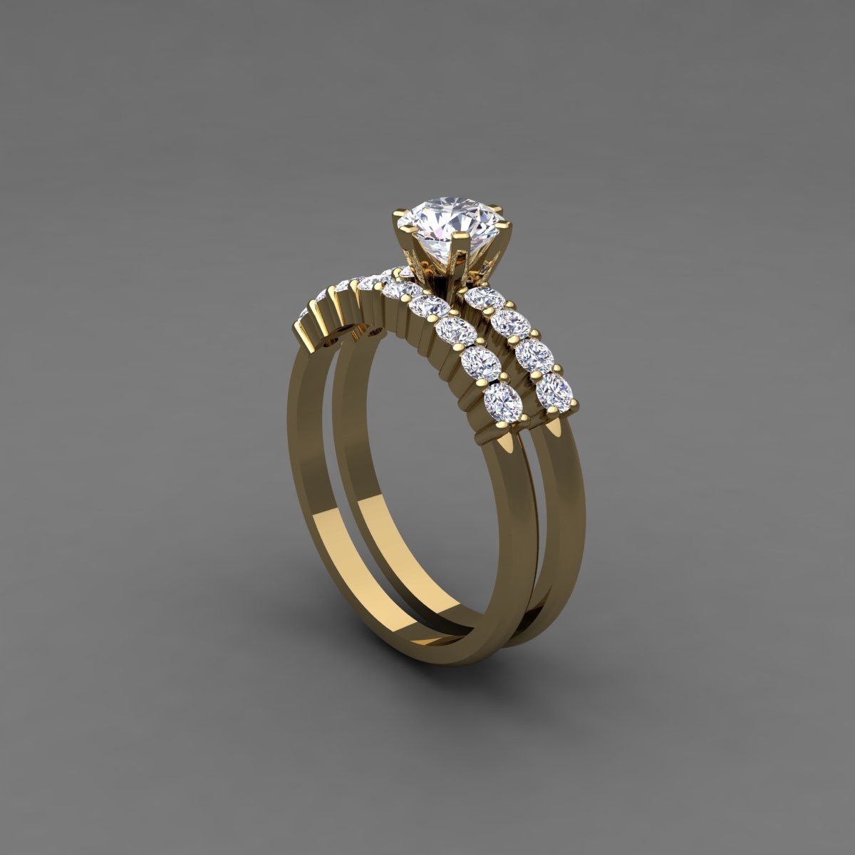 Vintage Wedding Set Ring 3d model 3D print model_10