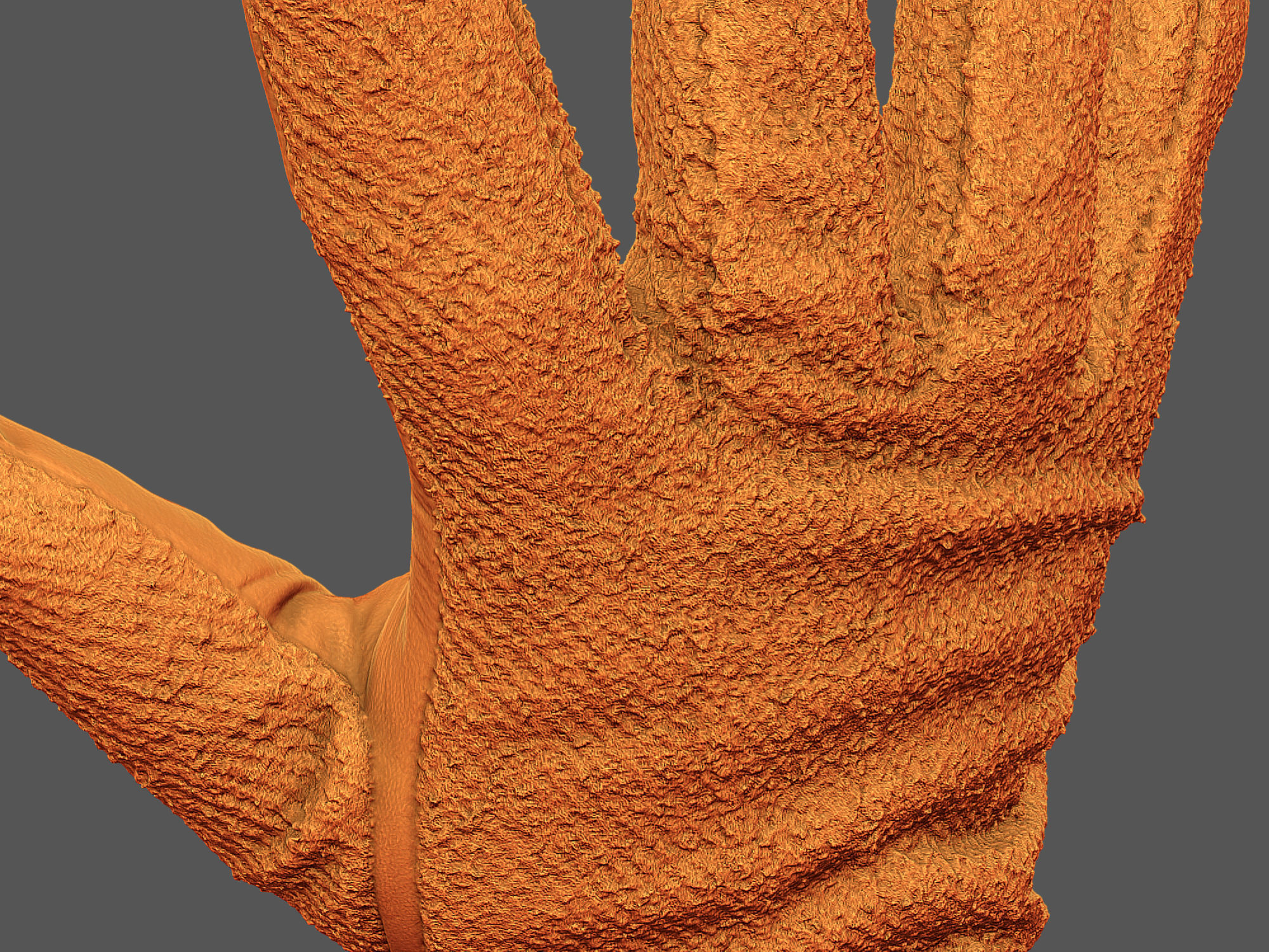 Gloves pair of orange 3D model_4